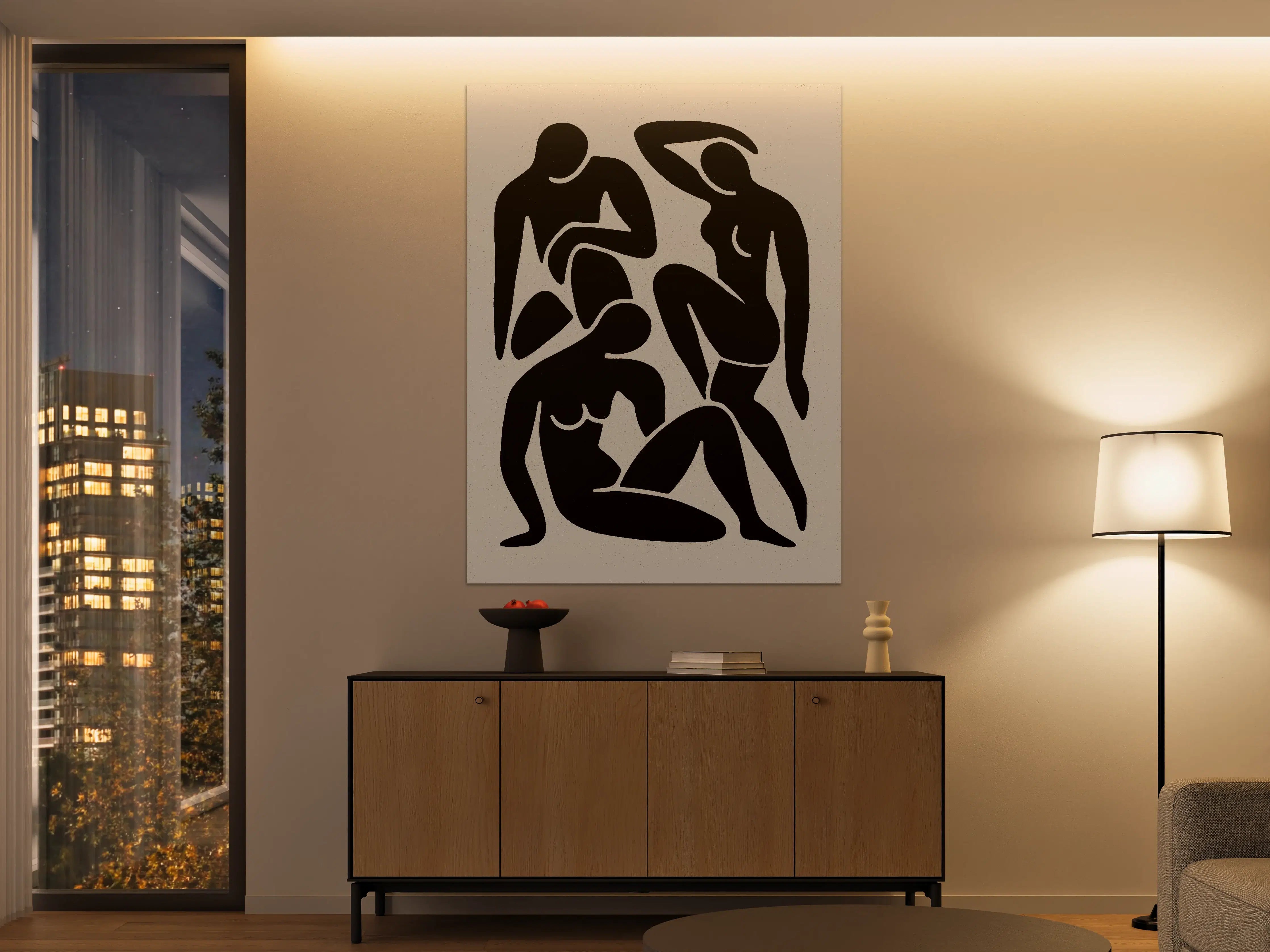 Große Wandbilder - Schwarz-Weiß-Abstract mit Körperformen