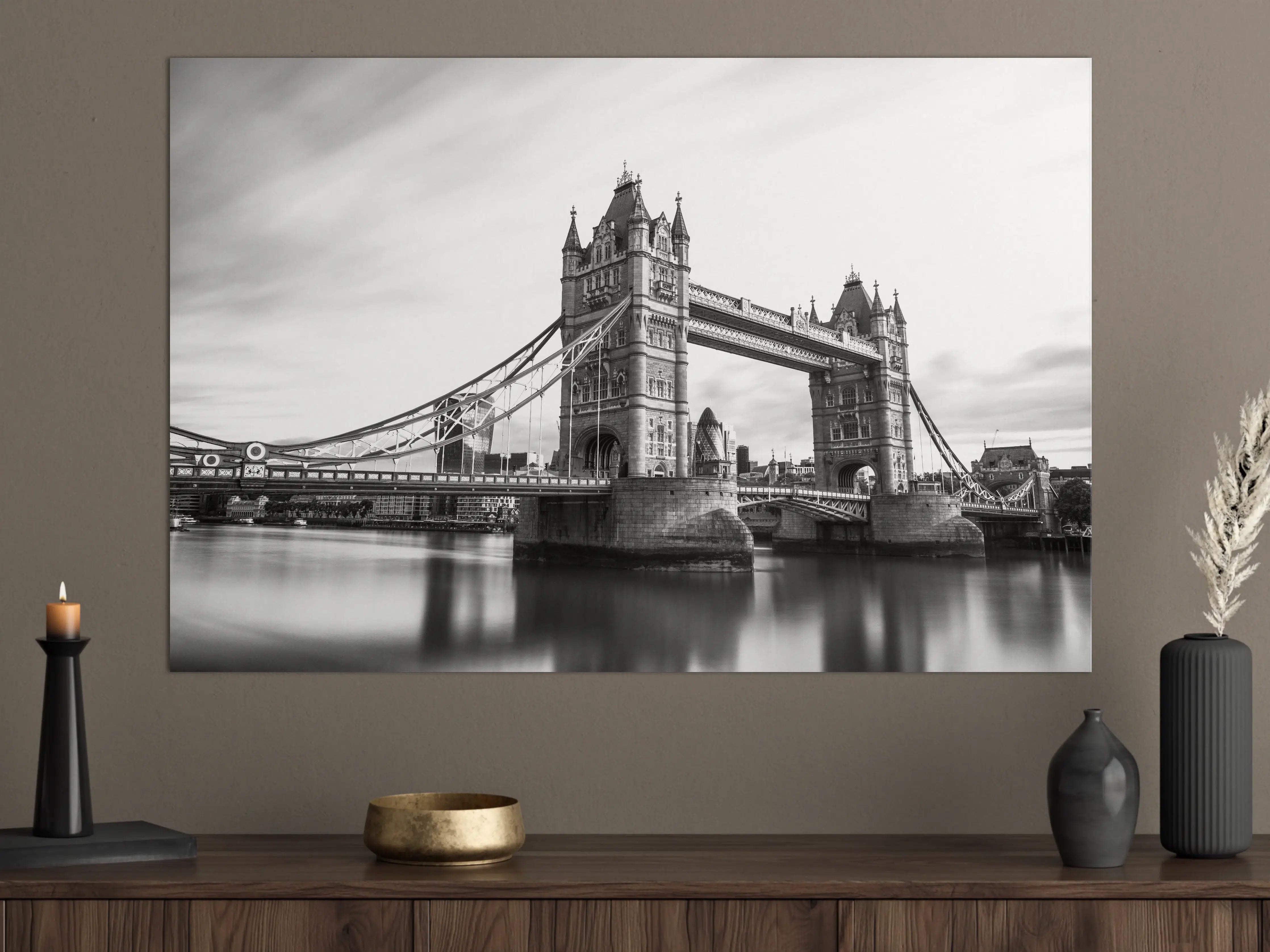 Große Wandbilder - Schwarz-Weiß-Bild von Tower Bridge in London