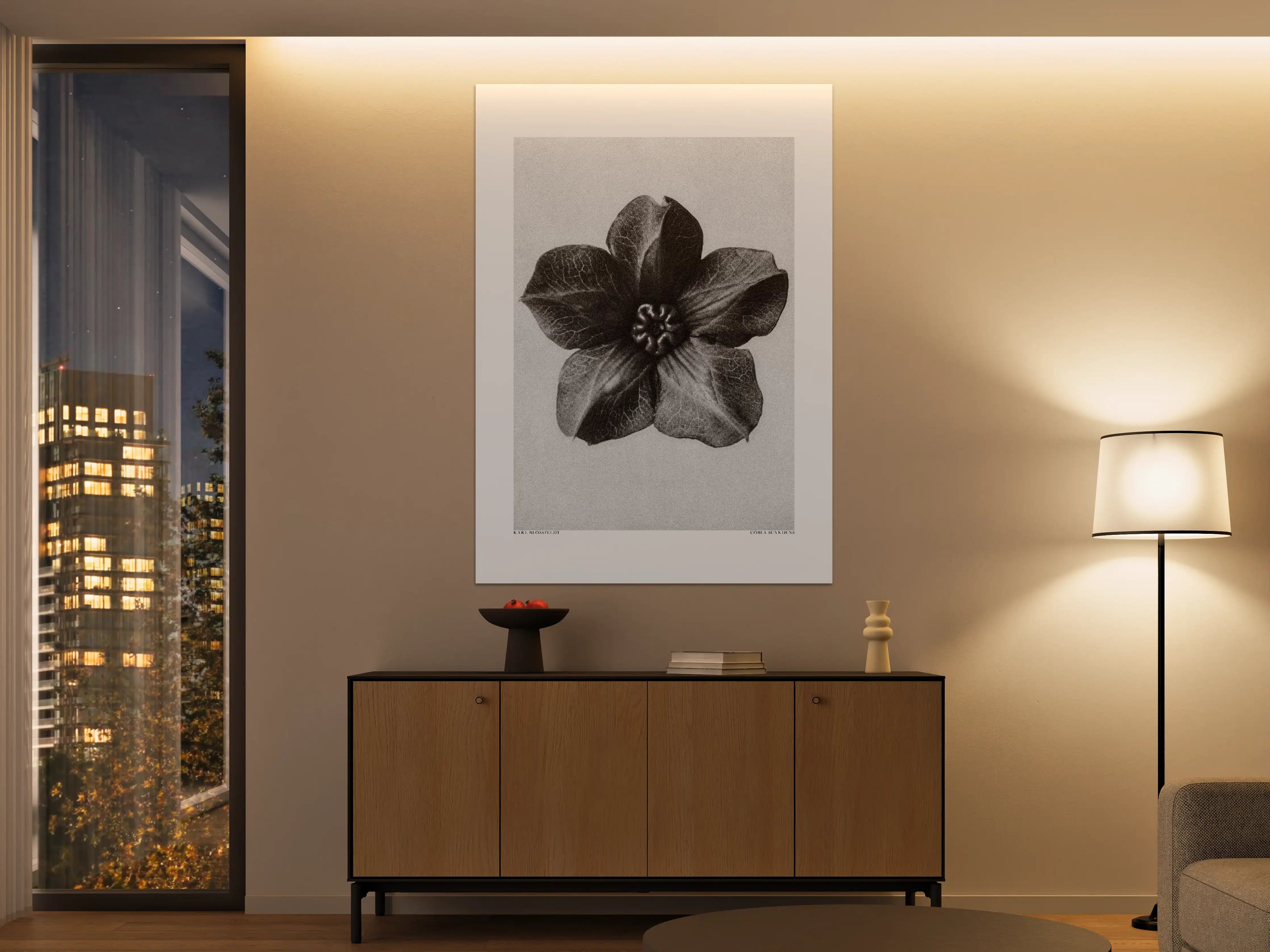 Große Wandbilder - Schwarz-Weiß-Blumen-Illusion