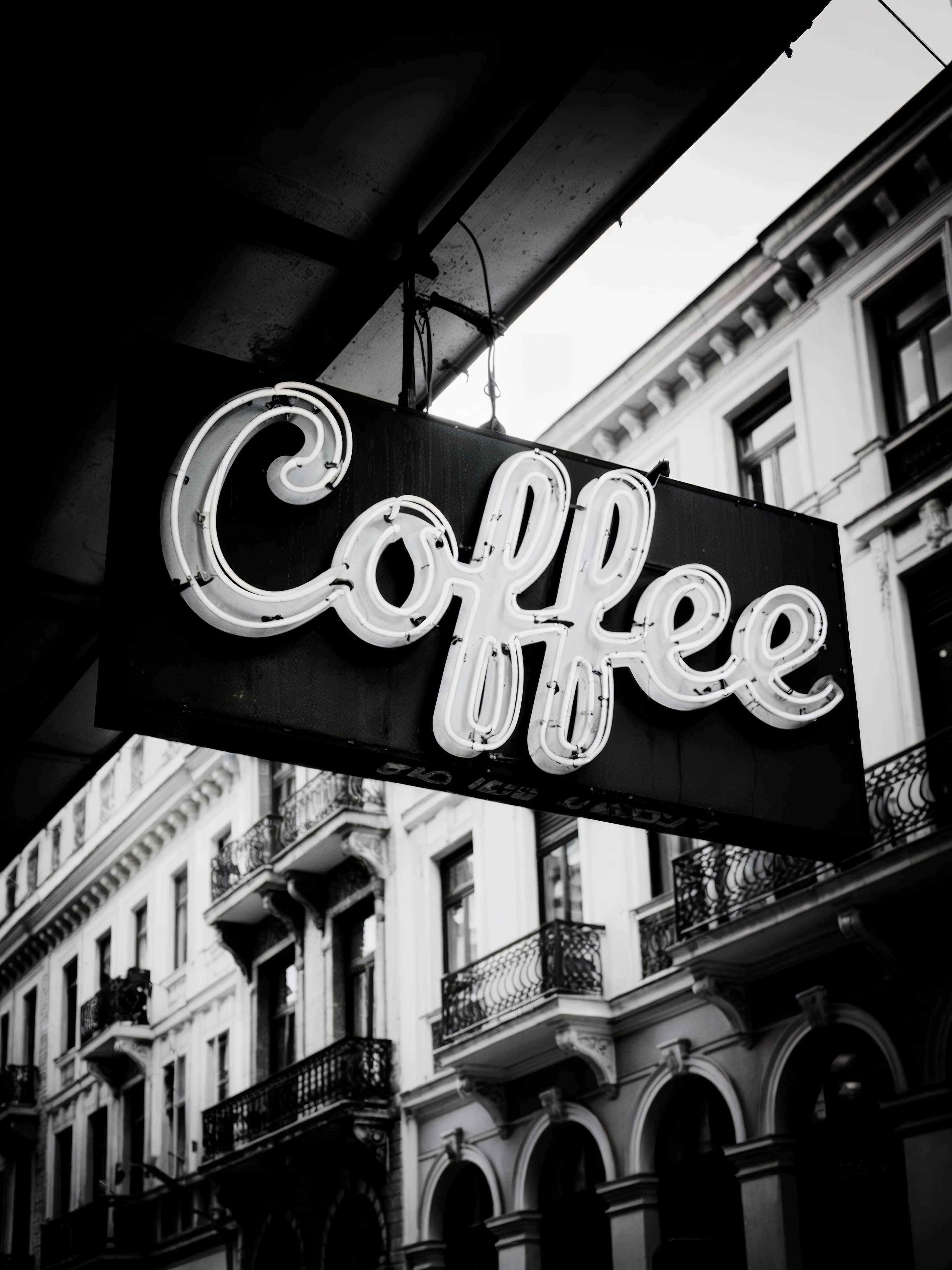 Große Wandbilder-Schwarz-Weiß-Coffee-Schilderkunst