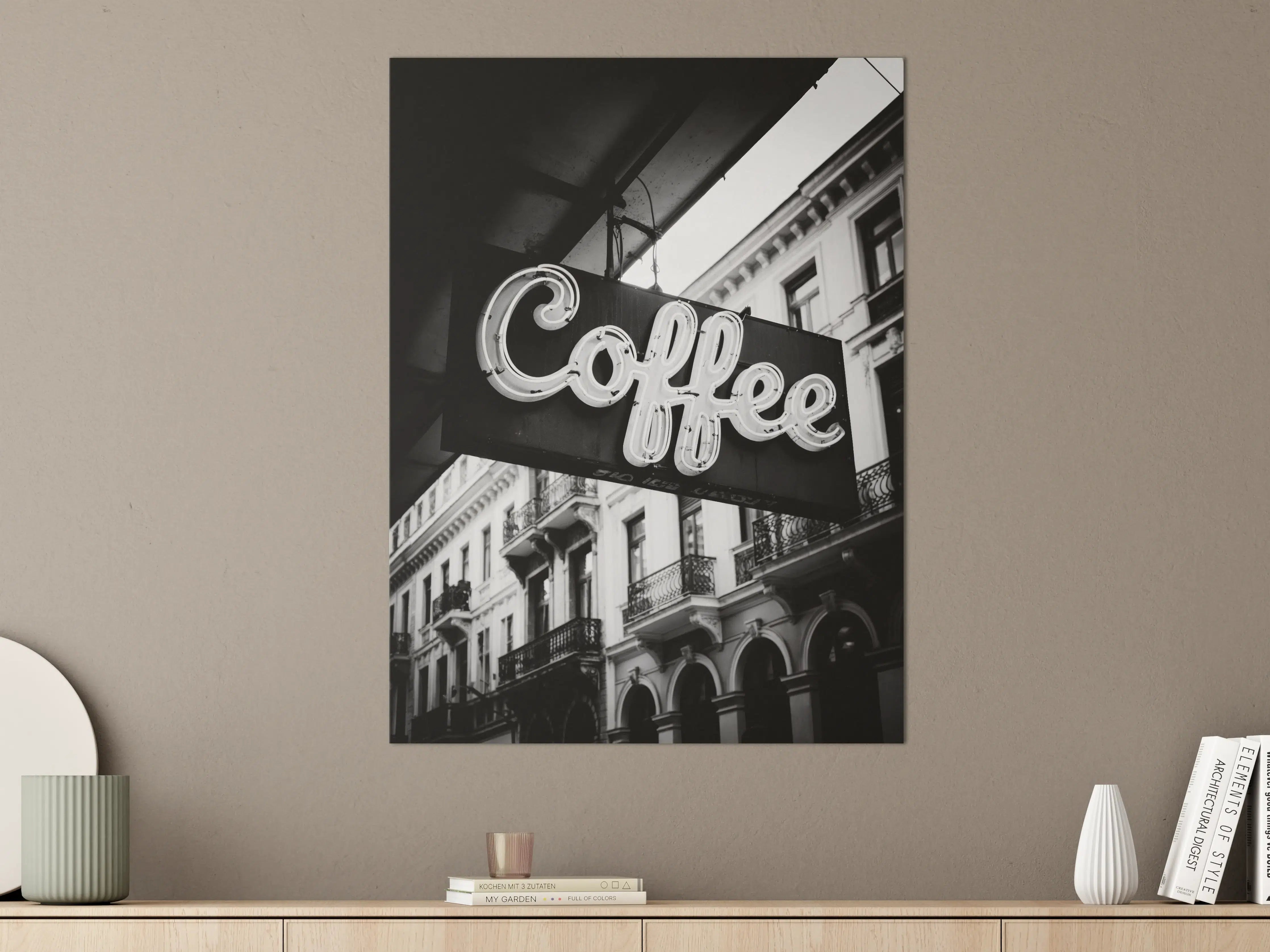 Große Wandbilder - Schwarz-Weiß-Coffee-Schilderkunst