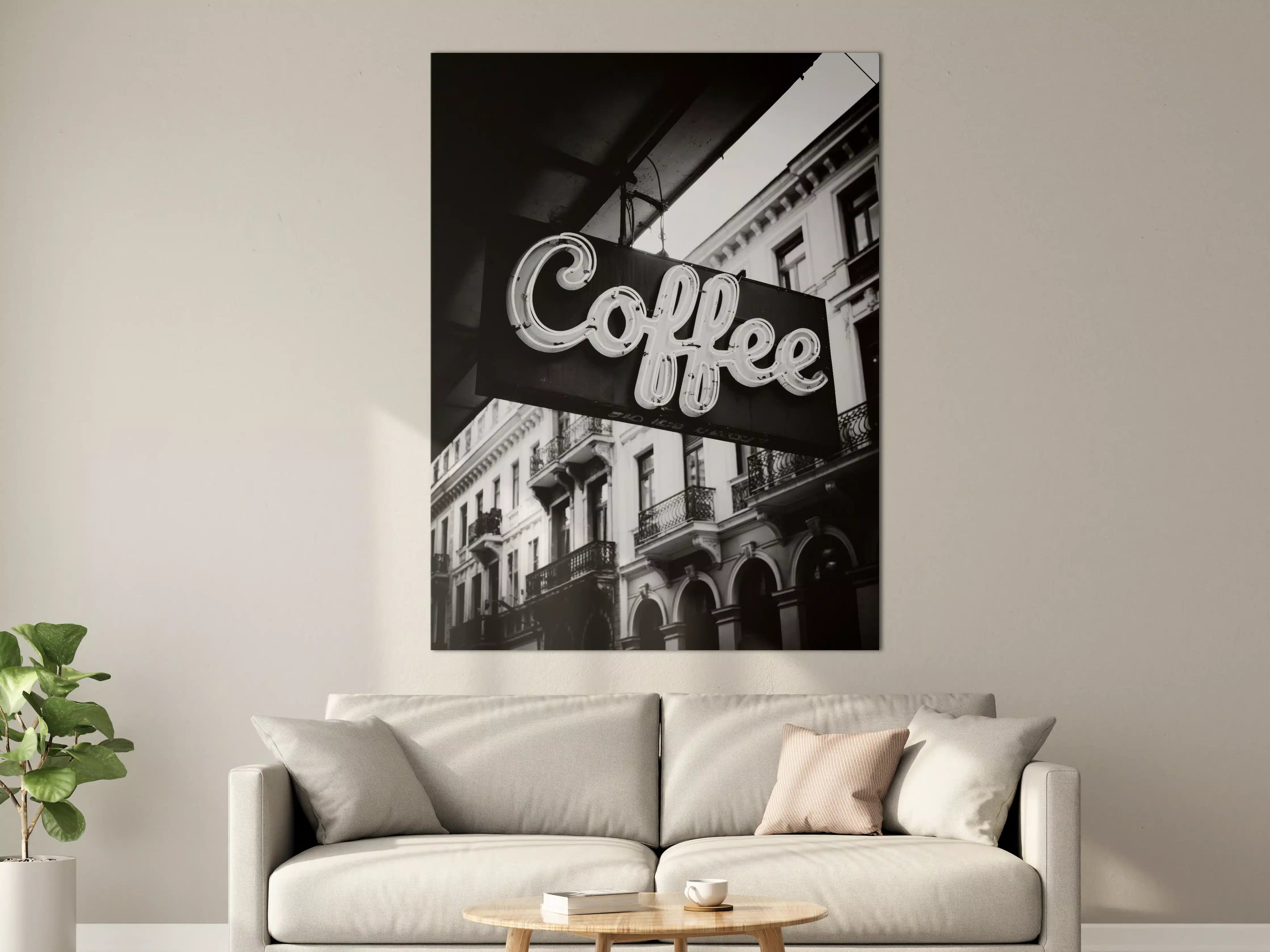 Große Wandbilder - Schwarz-Weiß-Coffee-Schilderkunst