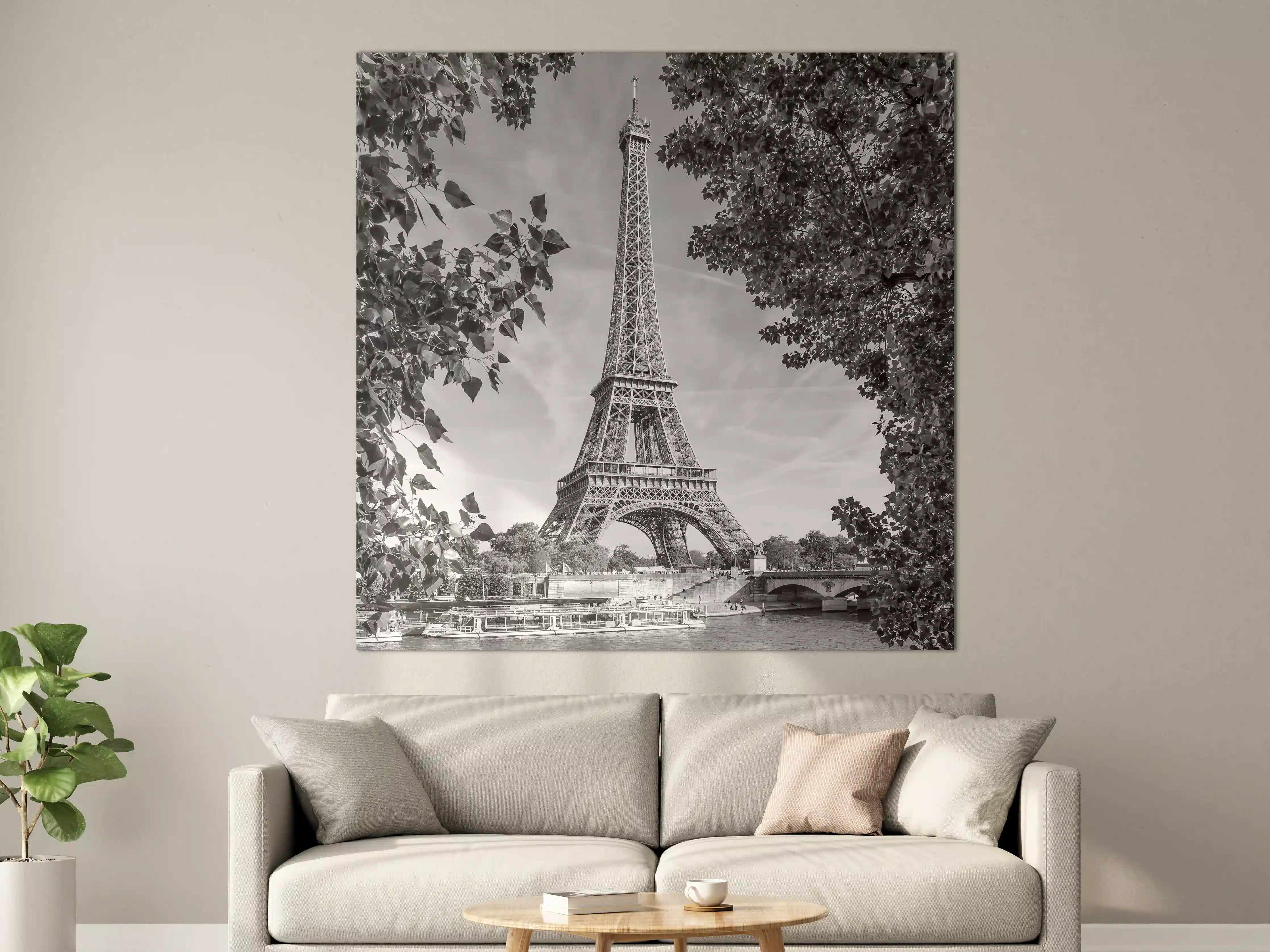 Große Wandbilder - Schwarz-Weiß Eiffel Tower | Paris Scene