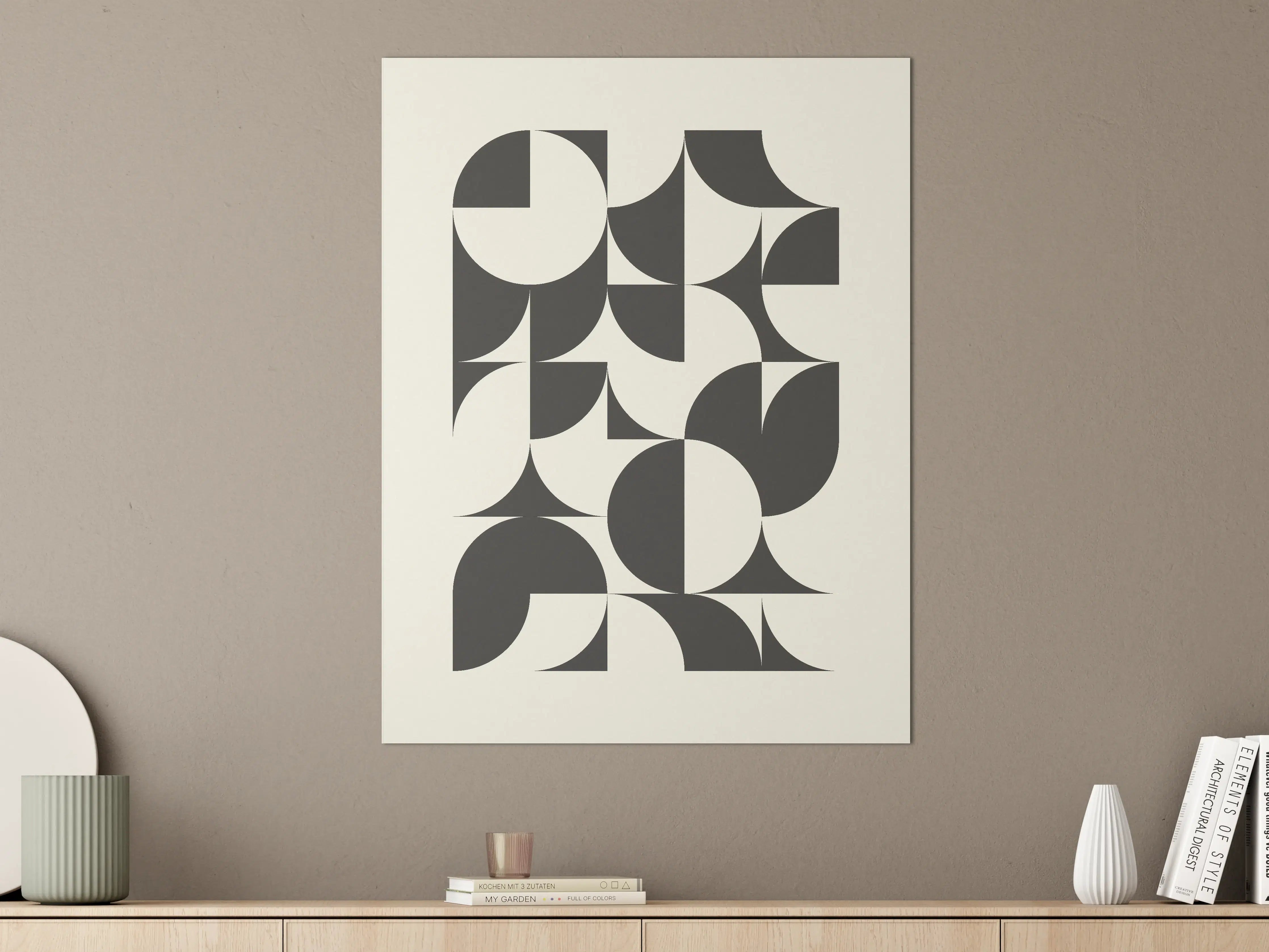Große Wandbilder - Schwarz-Weiß-Geometrische Formen