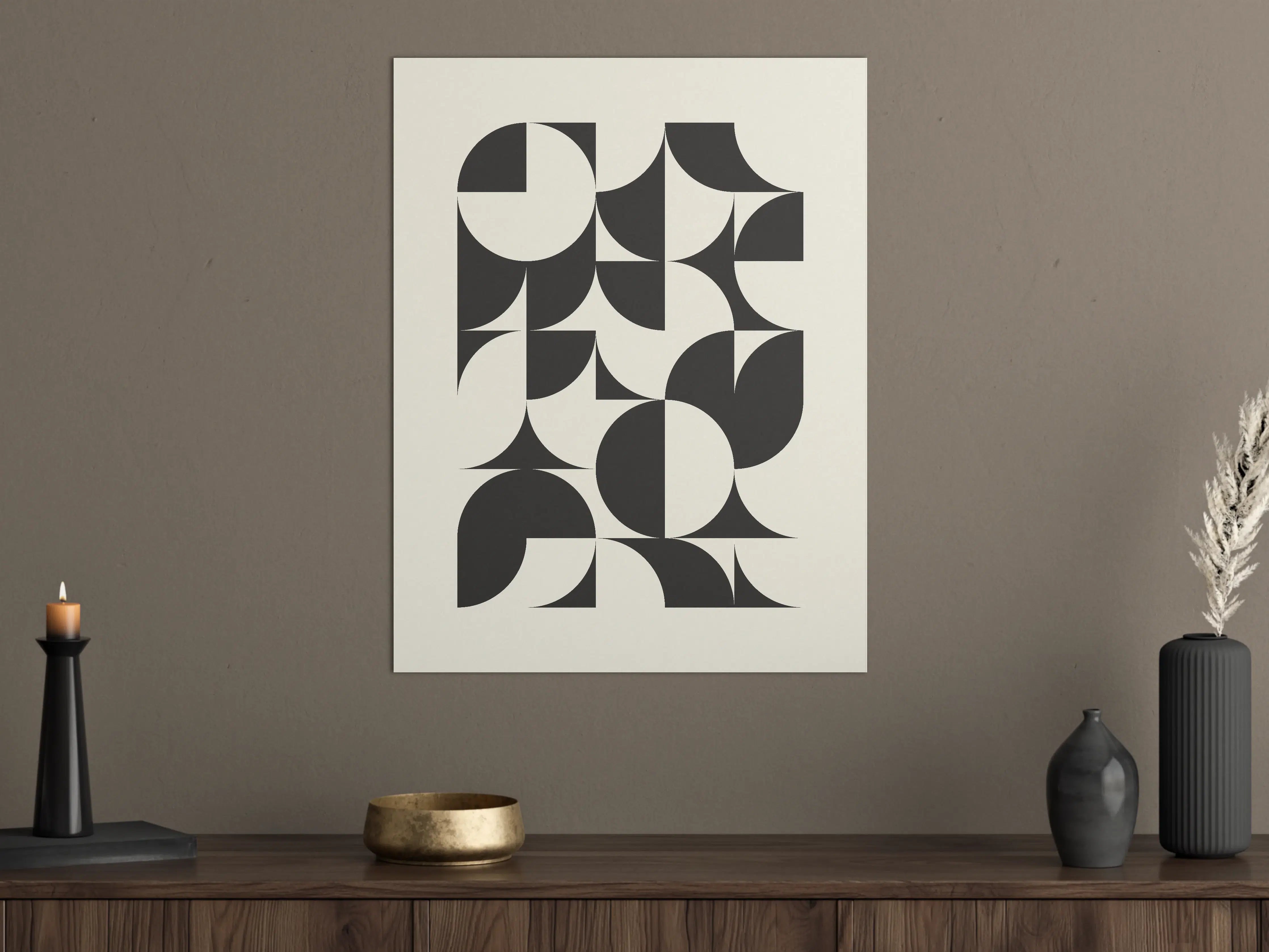Große Wandbilder - Schwarz-Weiß-Geometrische Formen