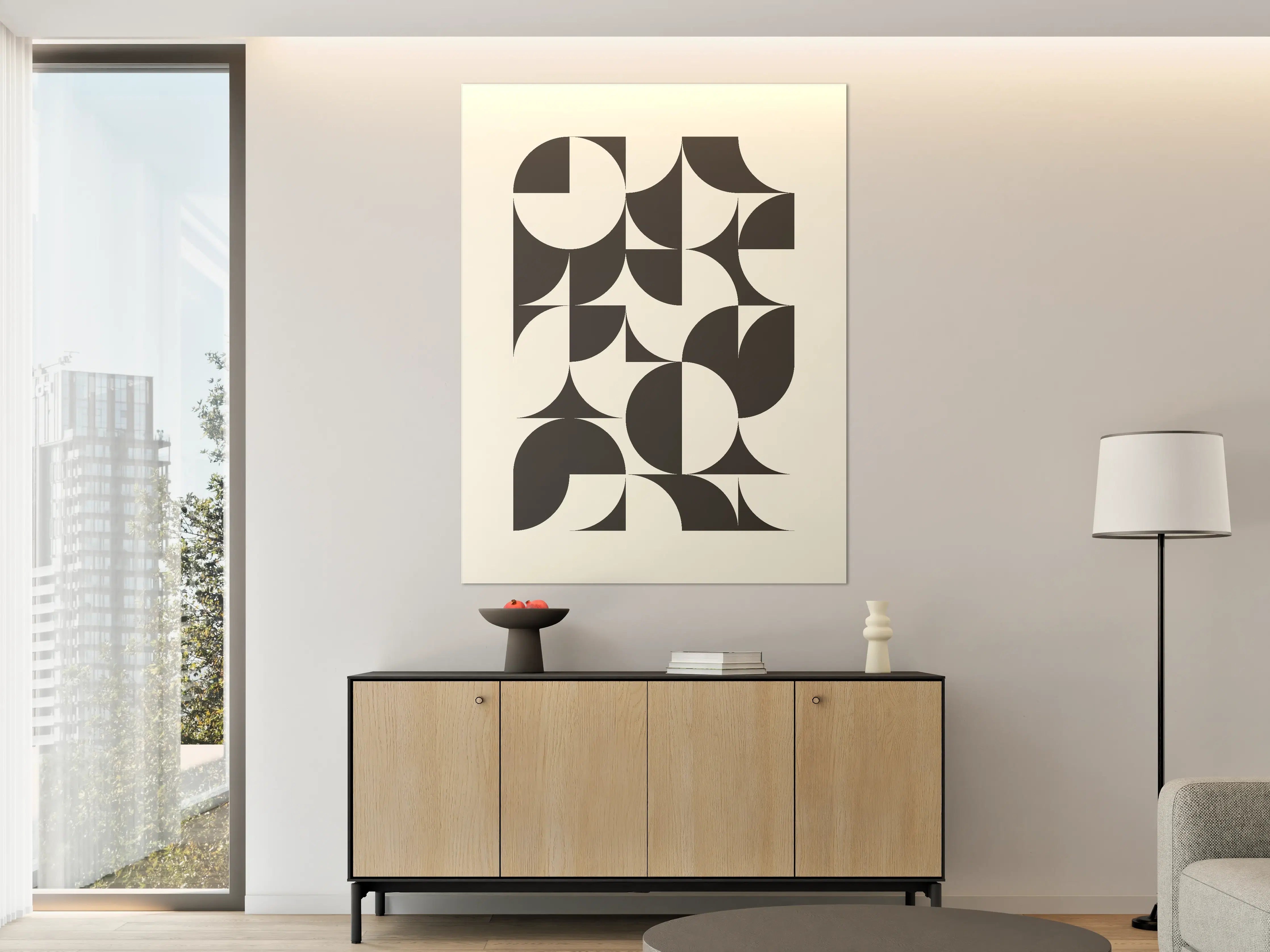 Große Wandbilder - Schwarz-Weiß-Geometrische Formen