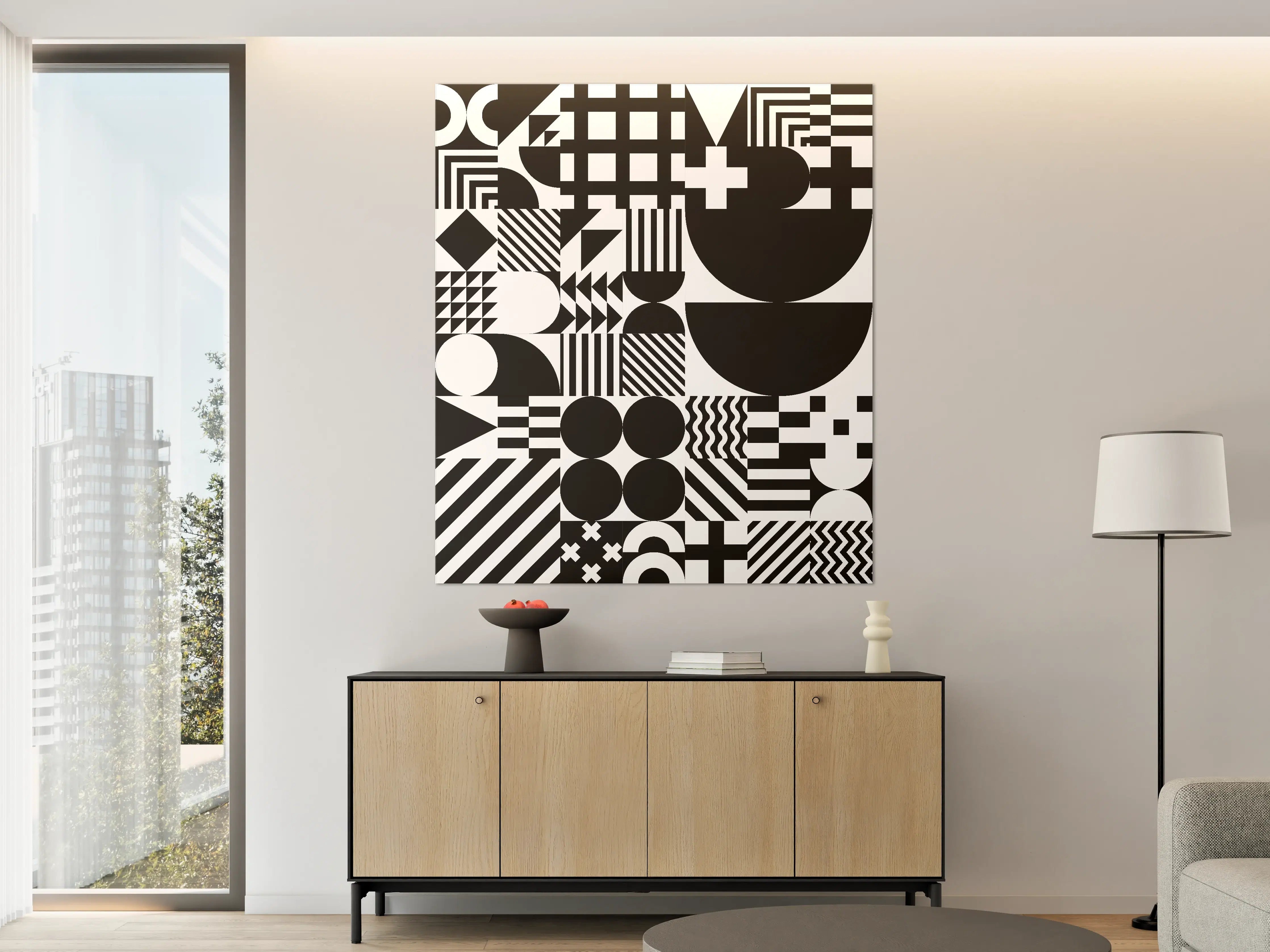 Große Wandbilder - Schwarz-Weiß Geometrische Muster