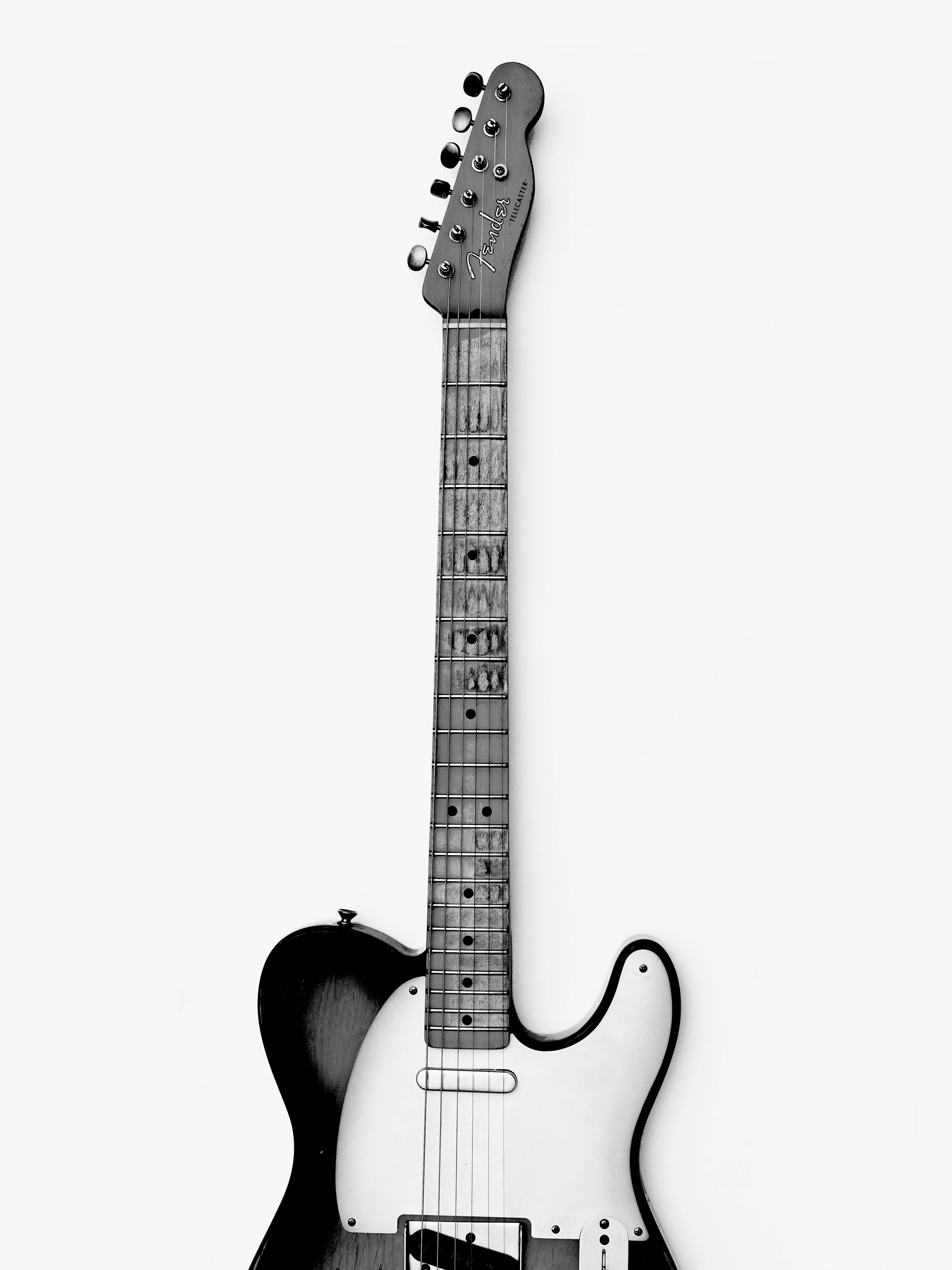 Große Wandbilder-Schwarz-Weiß-Gitarre mit Holzgriff