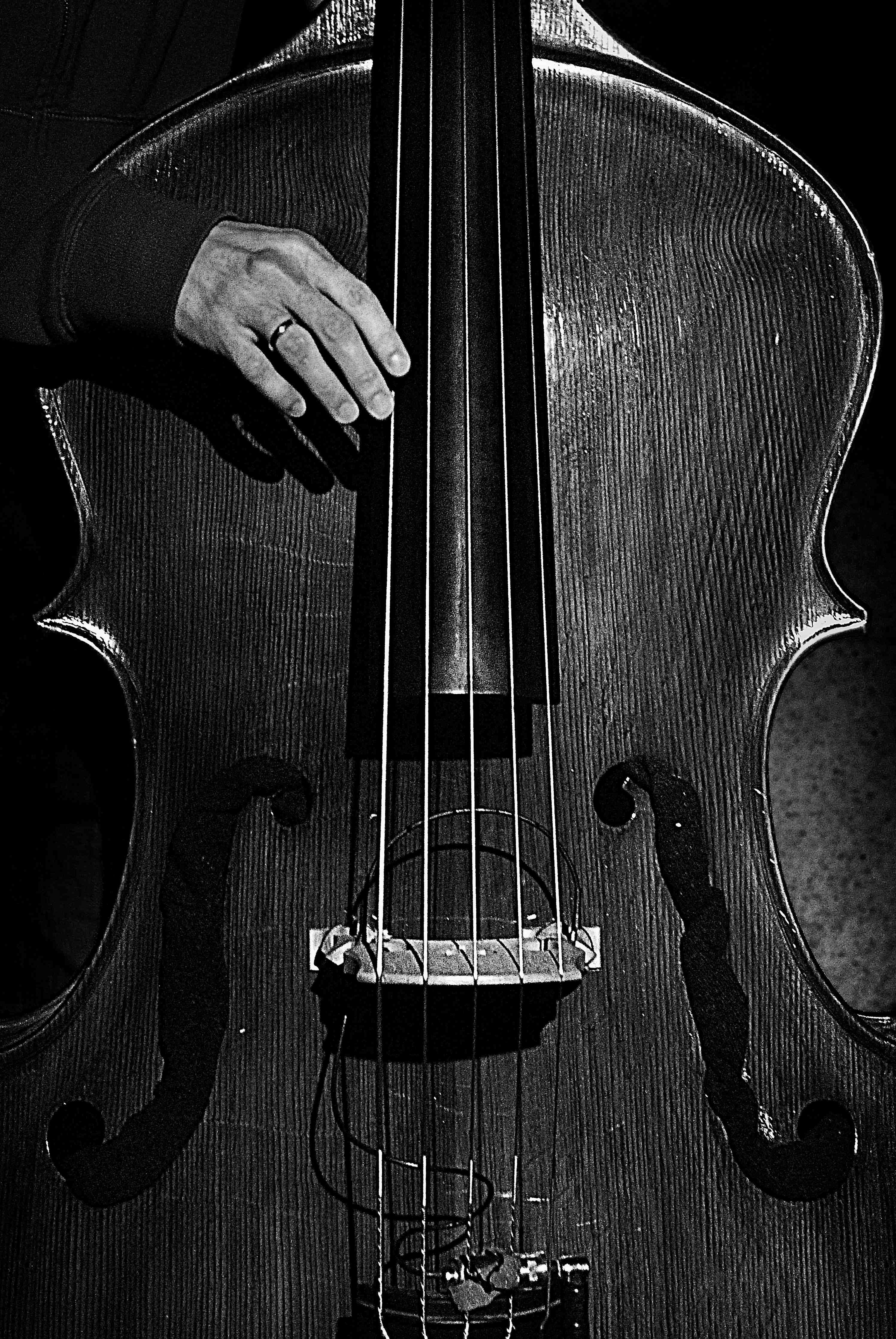 Große Wandbilder-Schwarz-Weiß-Kontrast: Musiker mit Cello