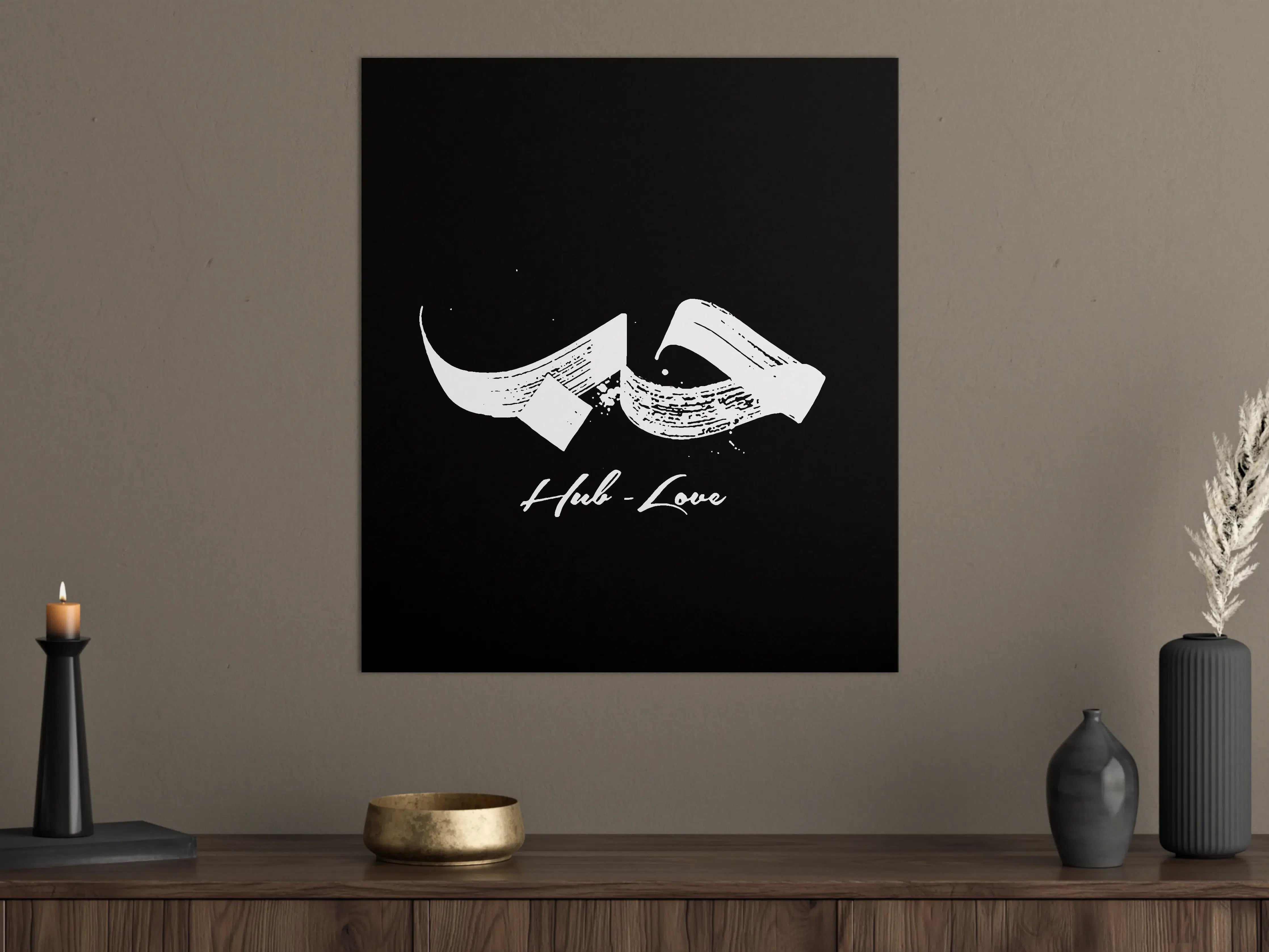 Große Wandbilder - Schwarz-Weiß Liebe mit Herz-Motiv