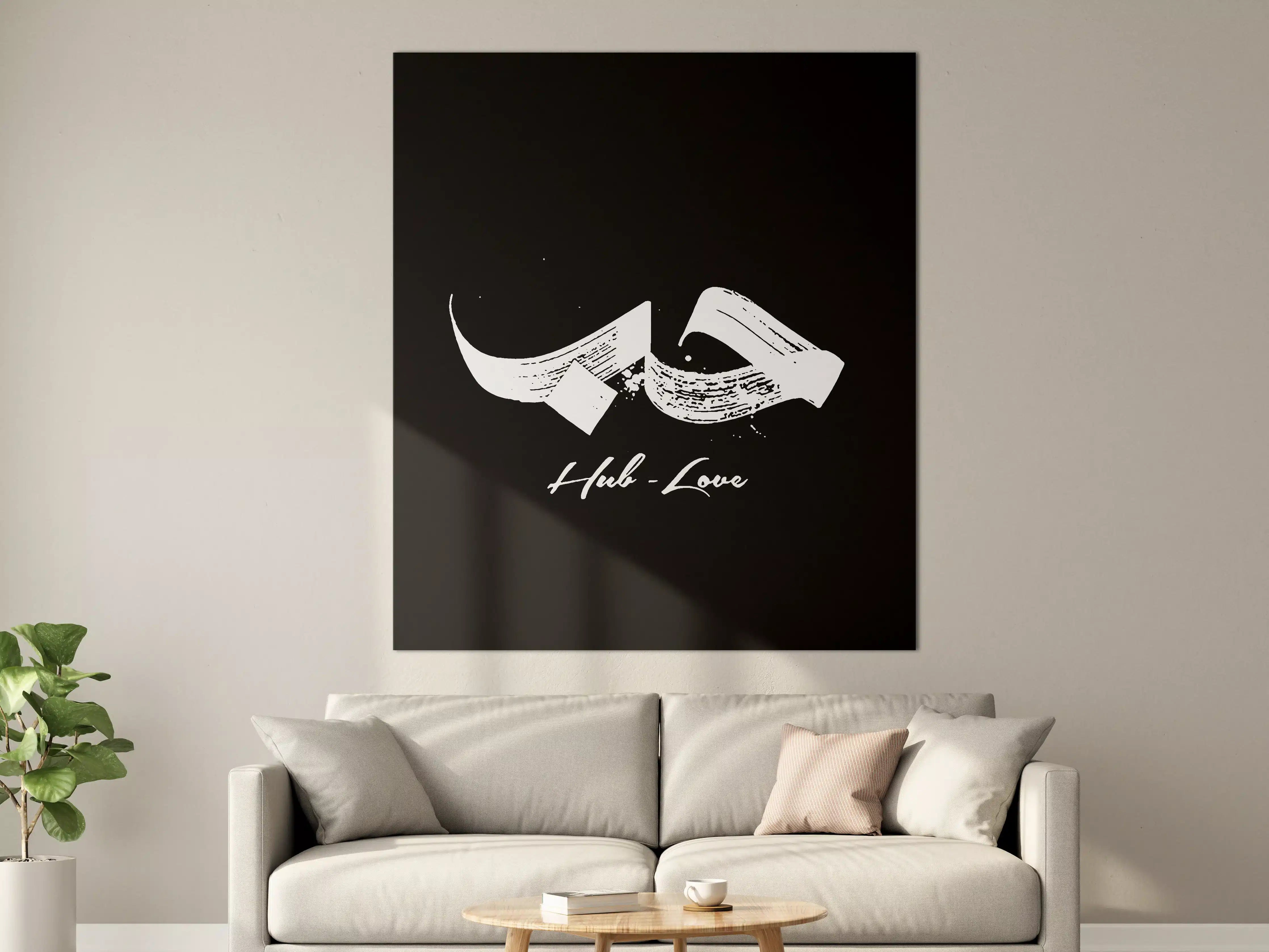 Große Wandbilder - Schwarz-Weiß Liebe mit Herz-Motiv