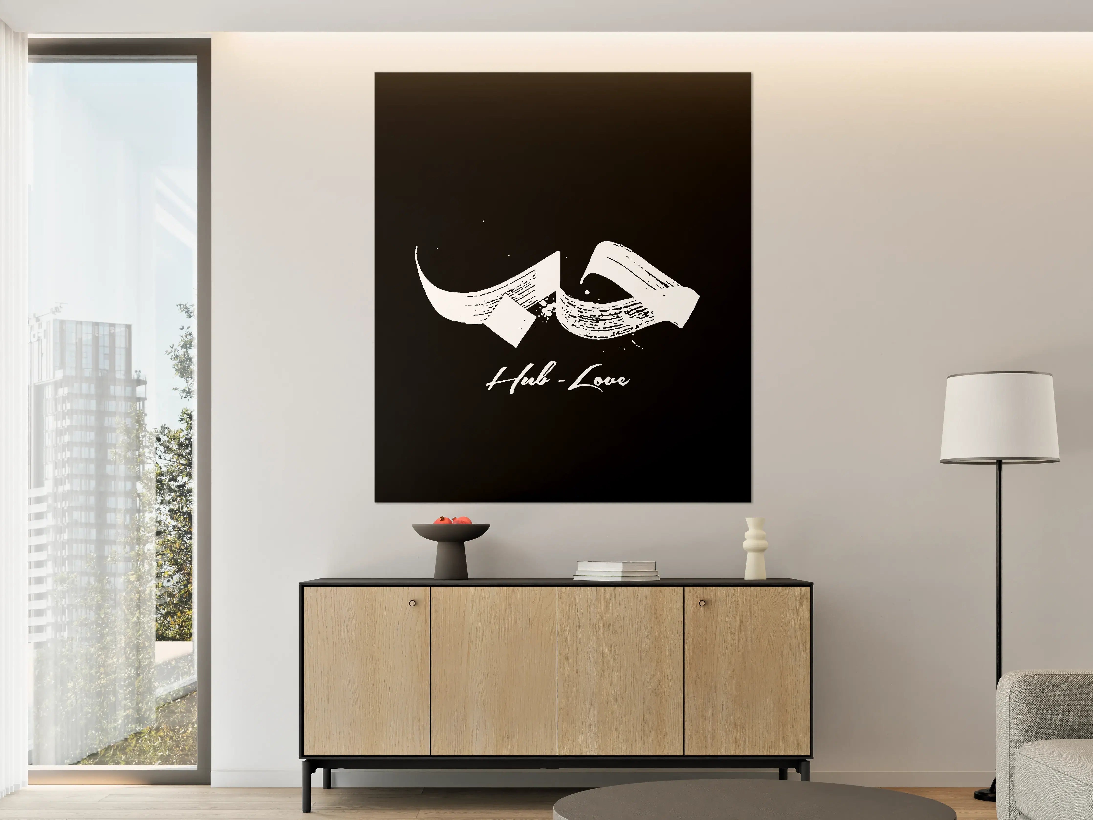 Große Wandbilder - Schwarz-Weiß Liebe mit Herz-Motiv