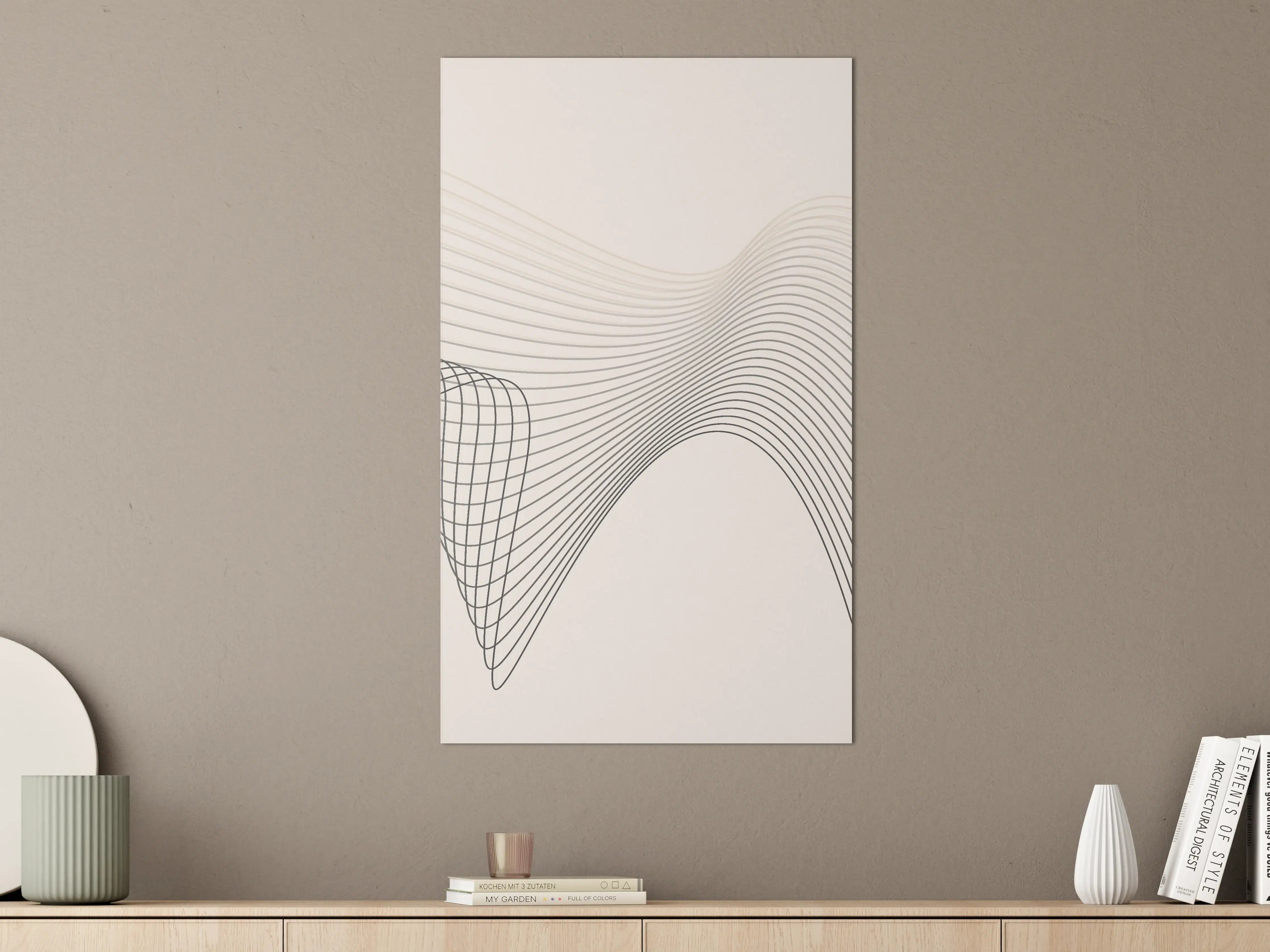 Große Wandbilder - Schwarz-Weiß-Linienkunst mit Graunuancen
