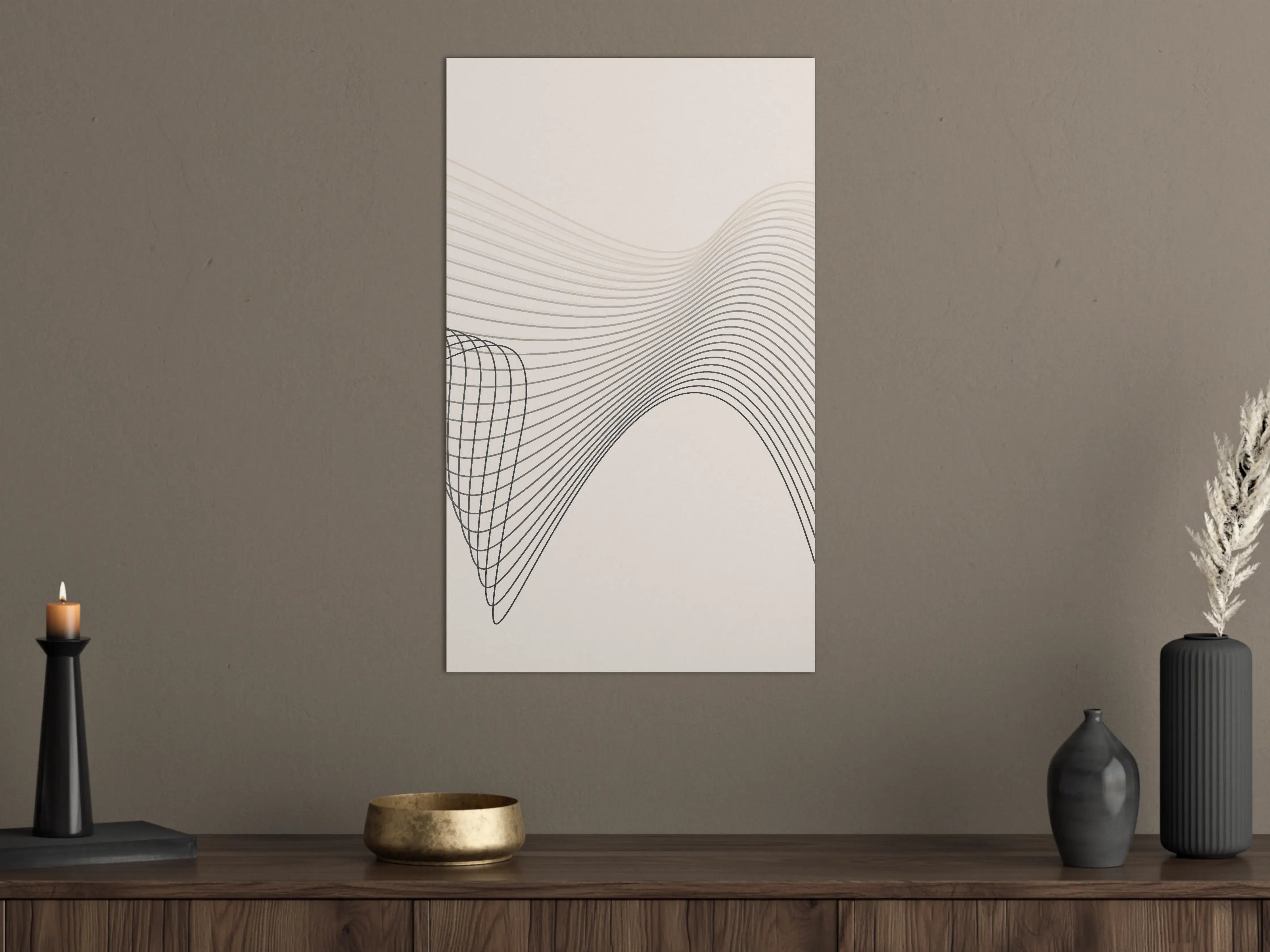 Große Wandbilder - Schwarz-Weiß-Linienkunst mit Graunuancen