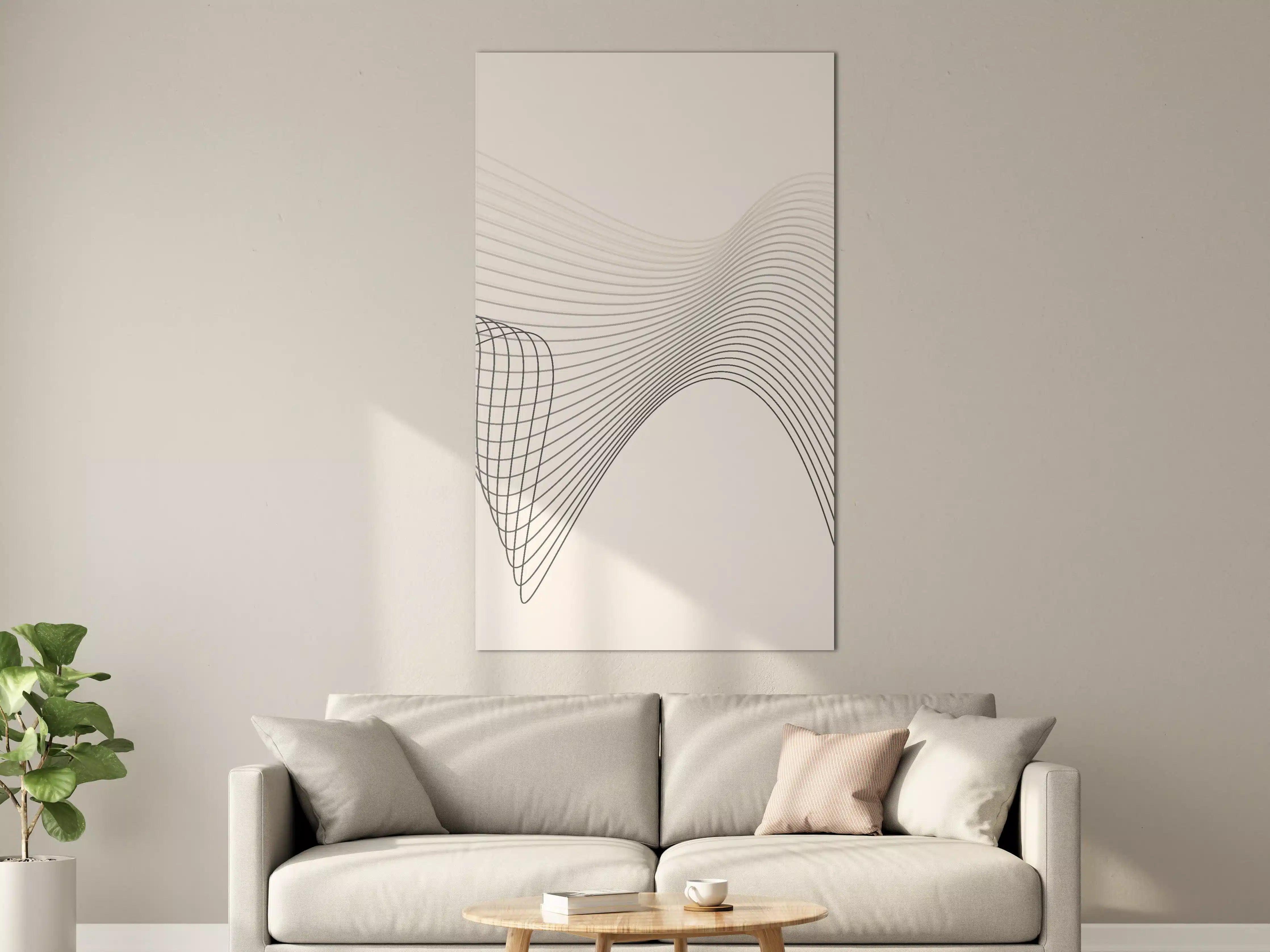 Große Wandbilder - Schwarz-Weiß-Linienkunst mit Graunuancen