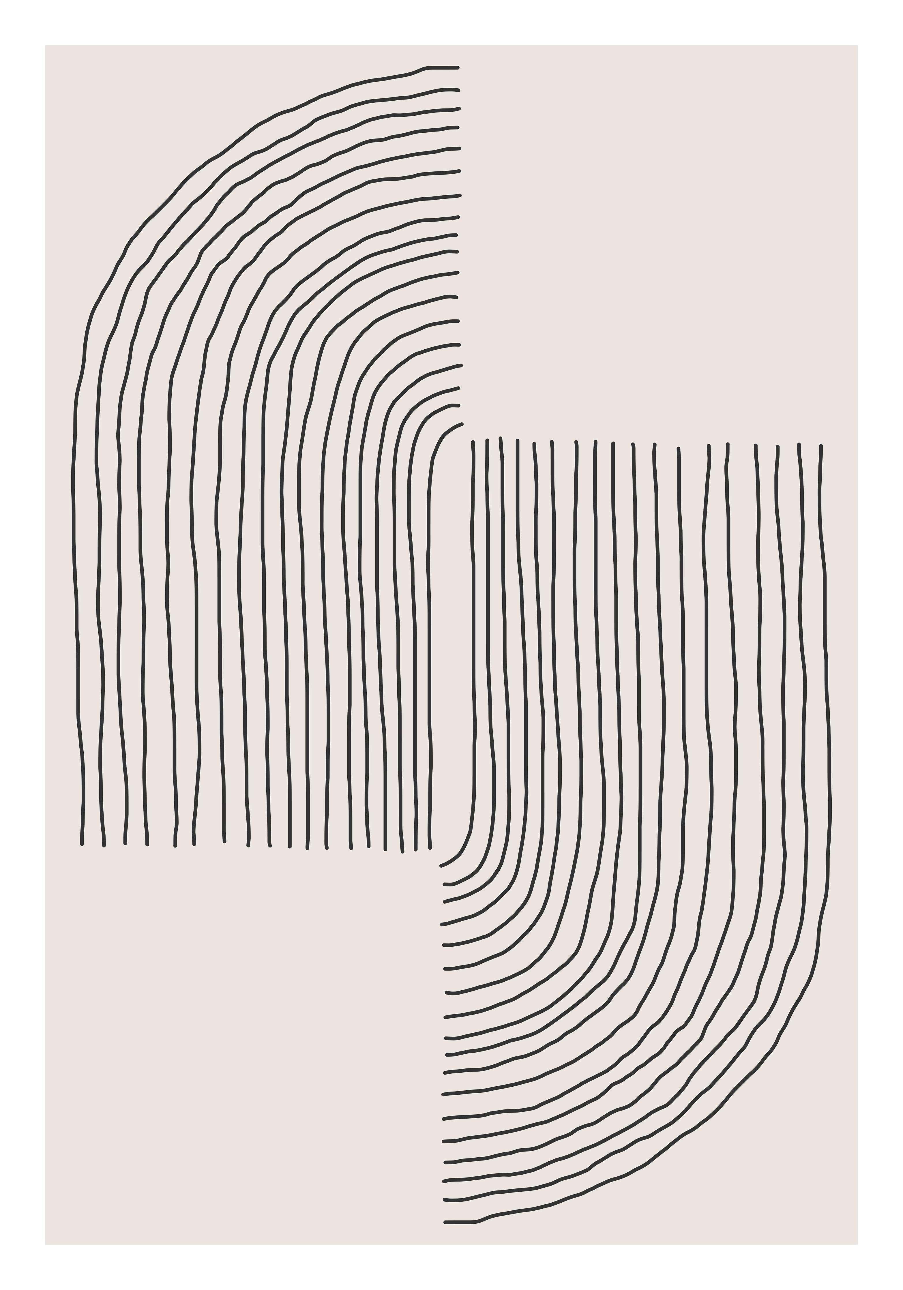 Große Wandbilder-Schwarz-Weiß Linienkunst mit Grautönen