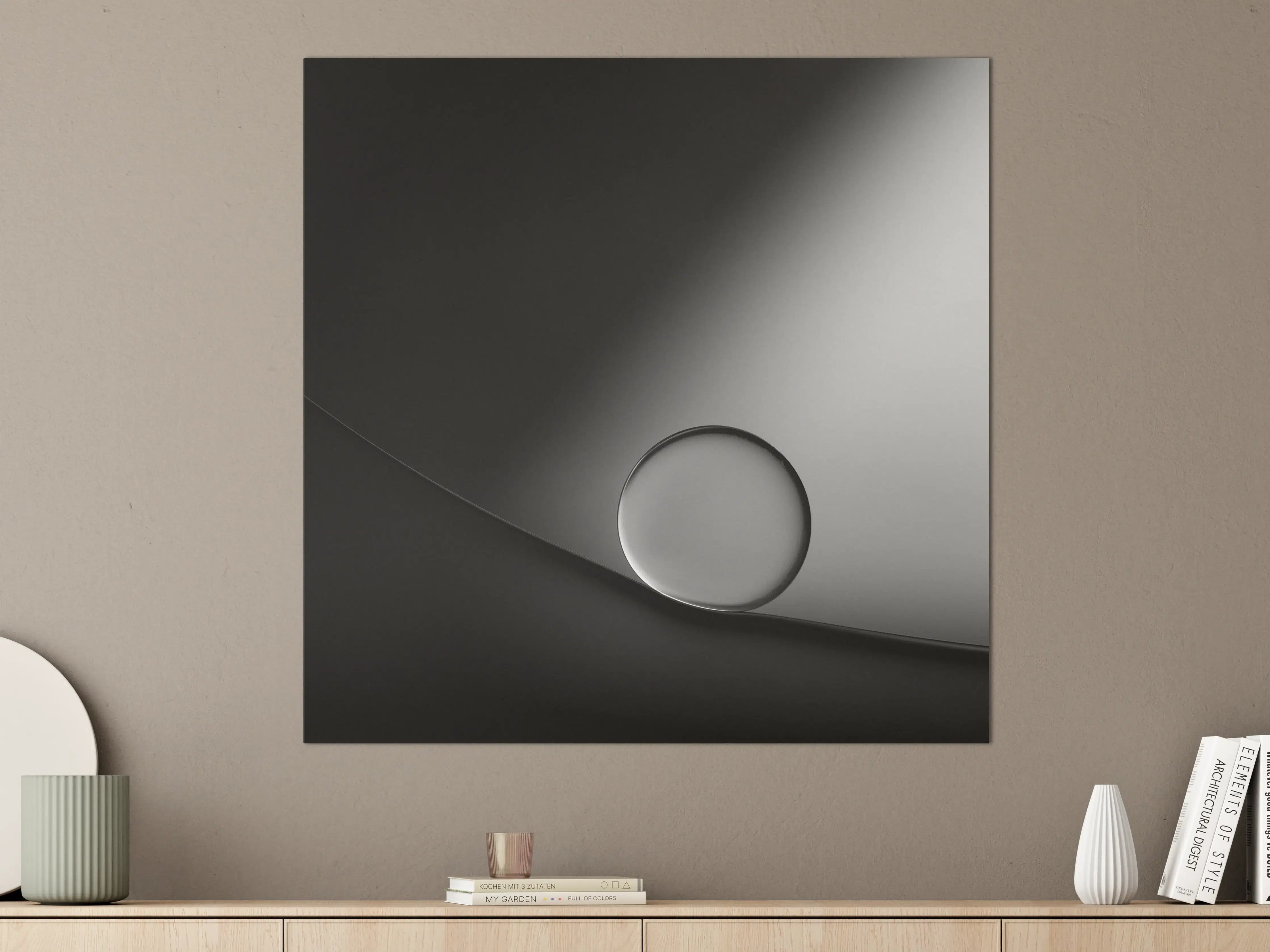 Große Wandbilder - Schwarz-Weiß Minimalismus mit Kreisdetail
