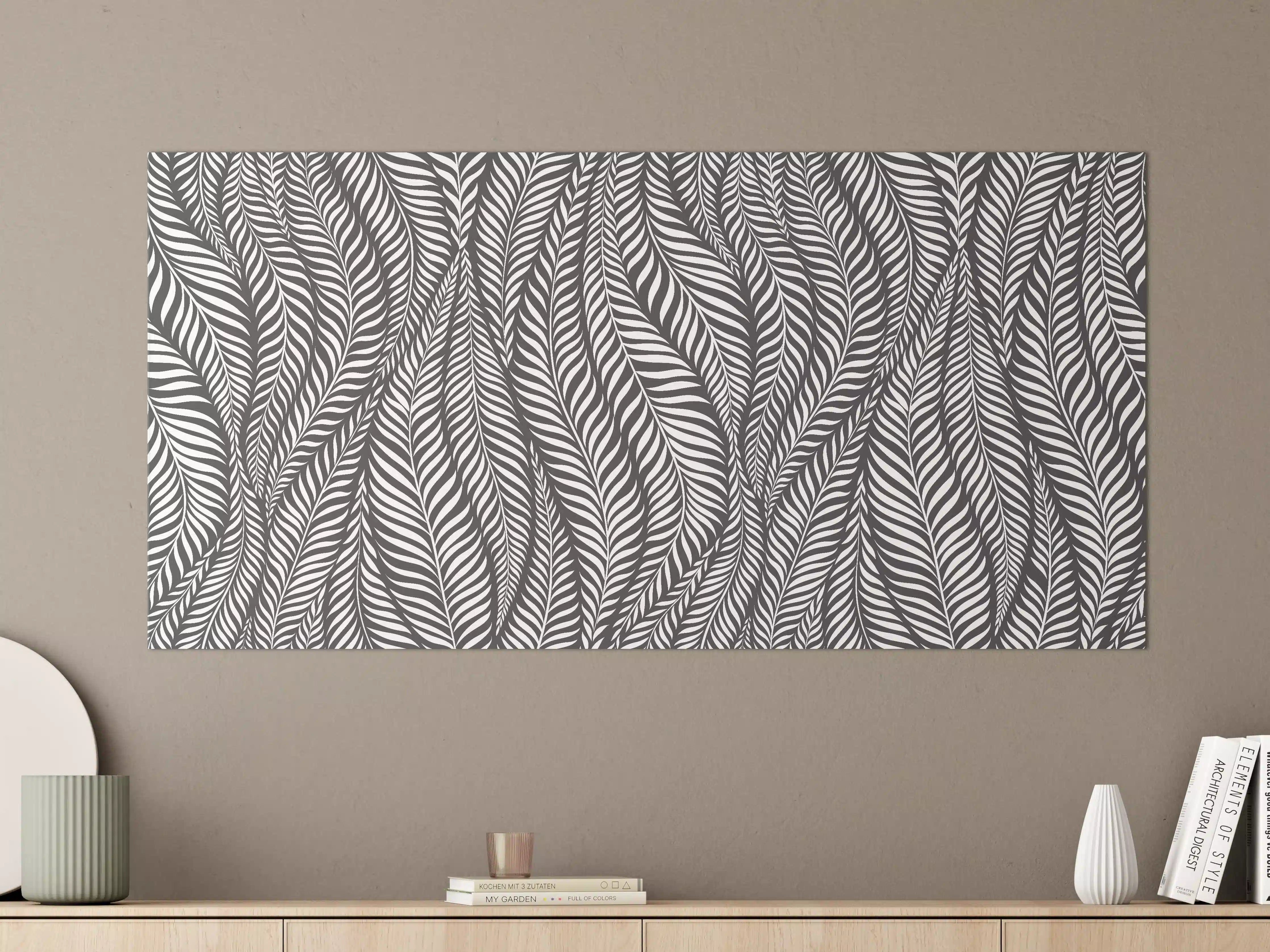 Große Wandbilder - Schwarz-Weiß-Muster mit eleganten Linien