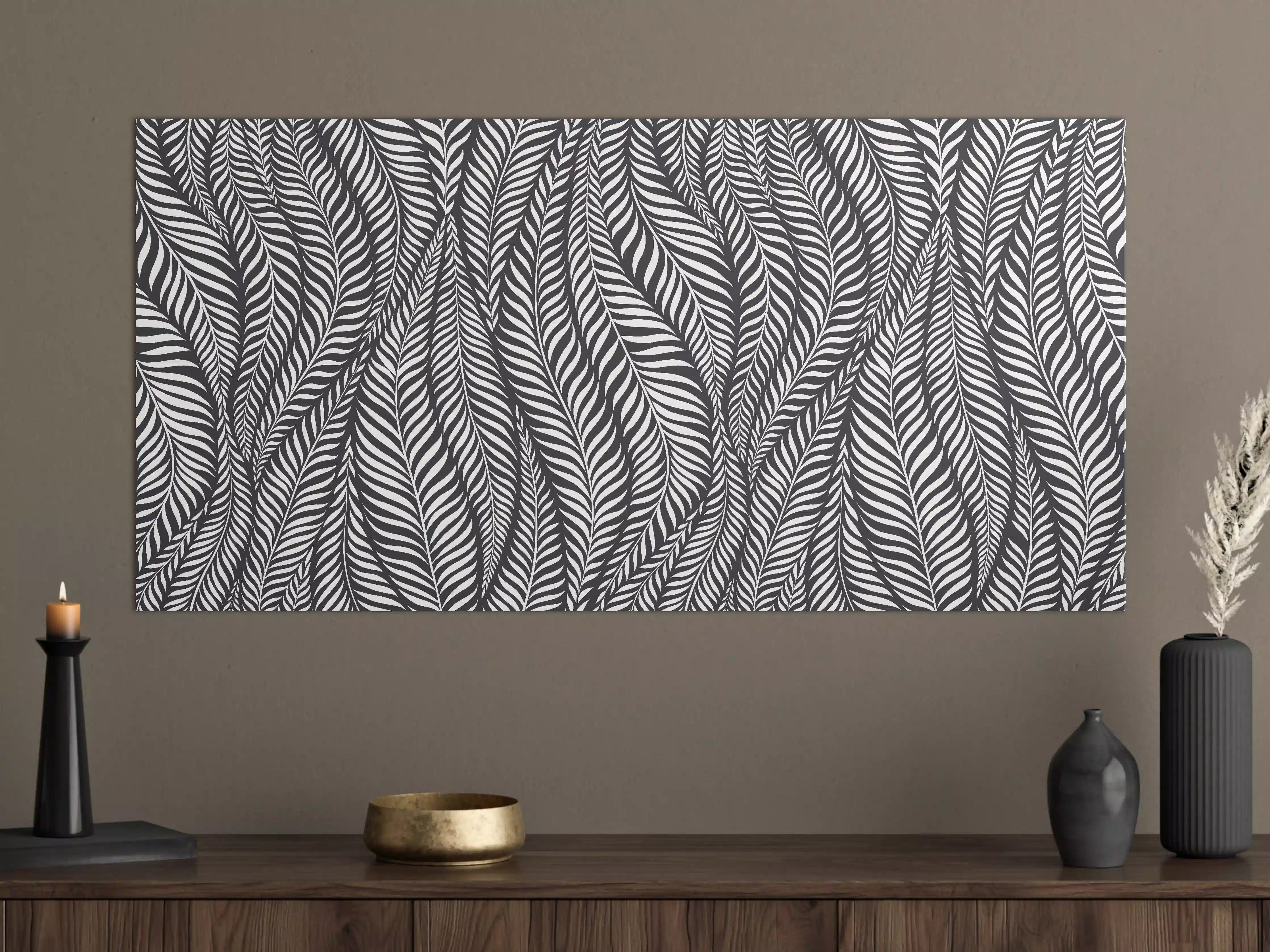 Große Wandbilder - Schwarz-Weiß-Muster mit eleganten Linien