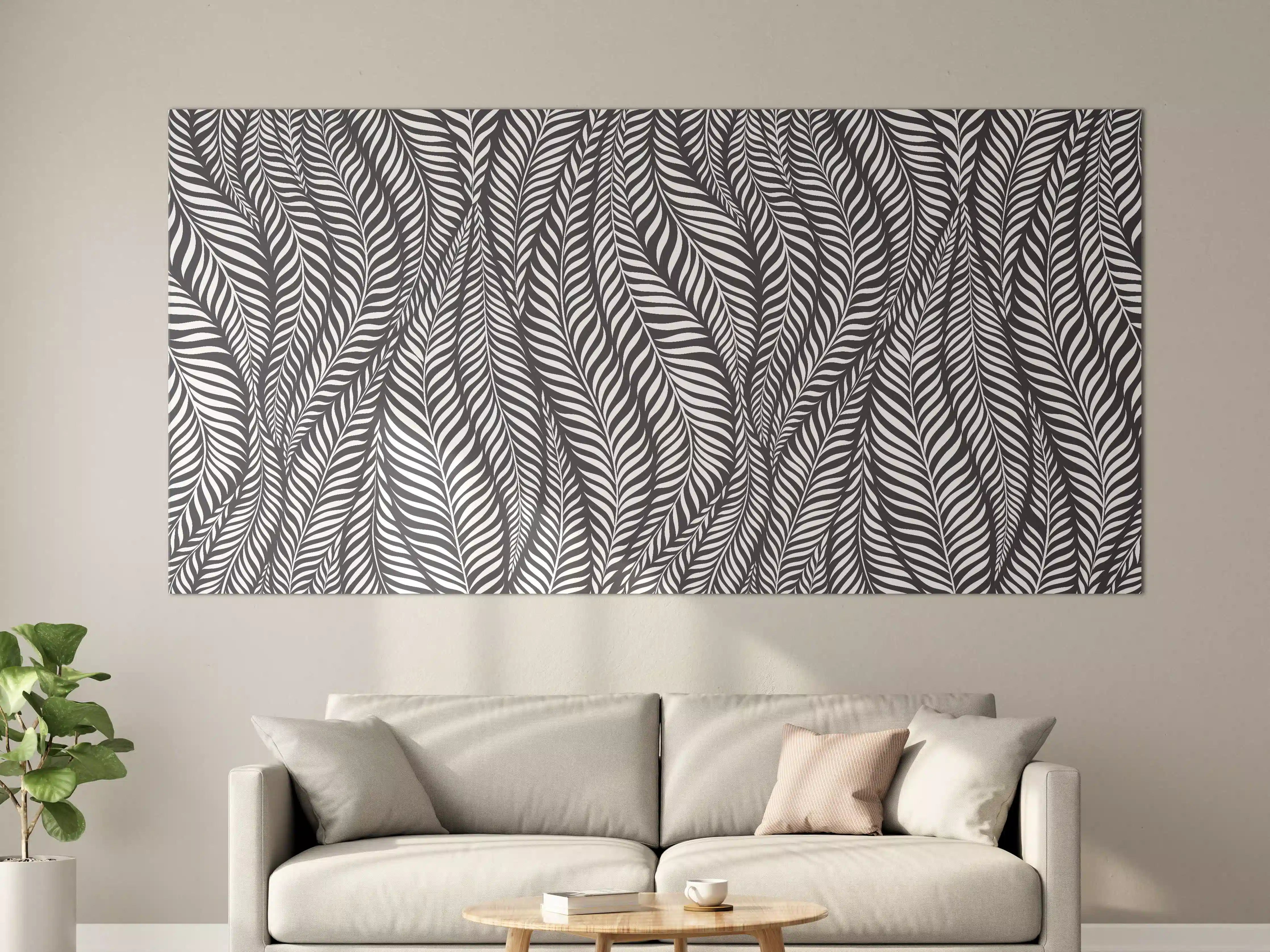 Große Wandbilder - Schwarz-Weiß-Muster mit eleganten Linien