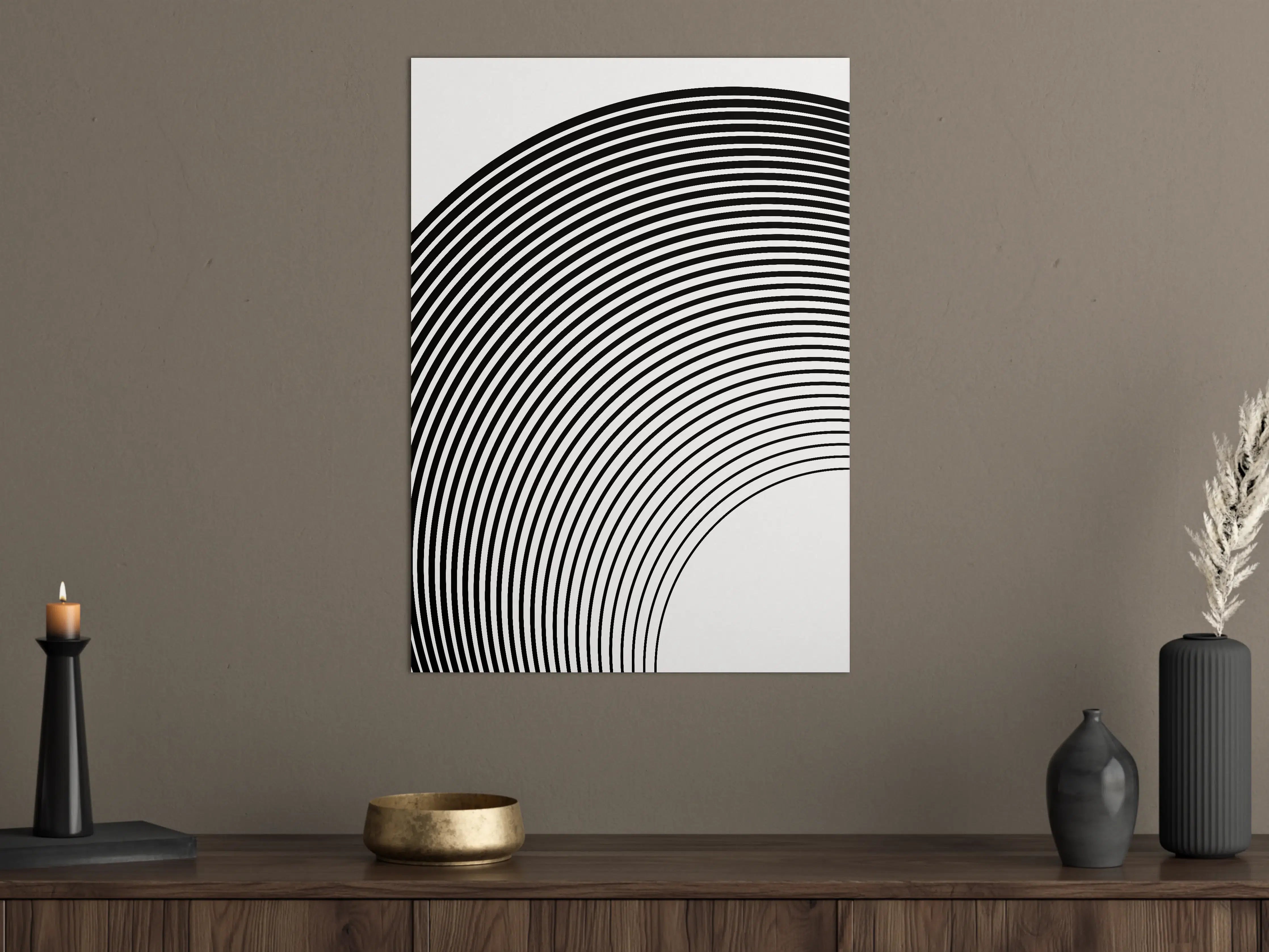 Große Wandbilder - Schwarz-Weiß-Ringe-Design