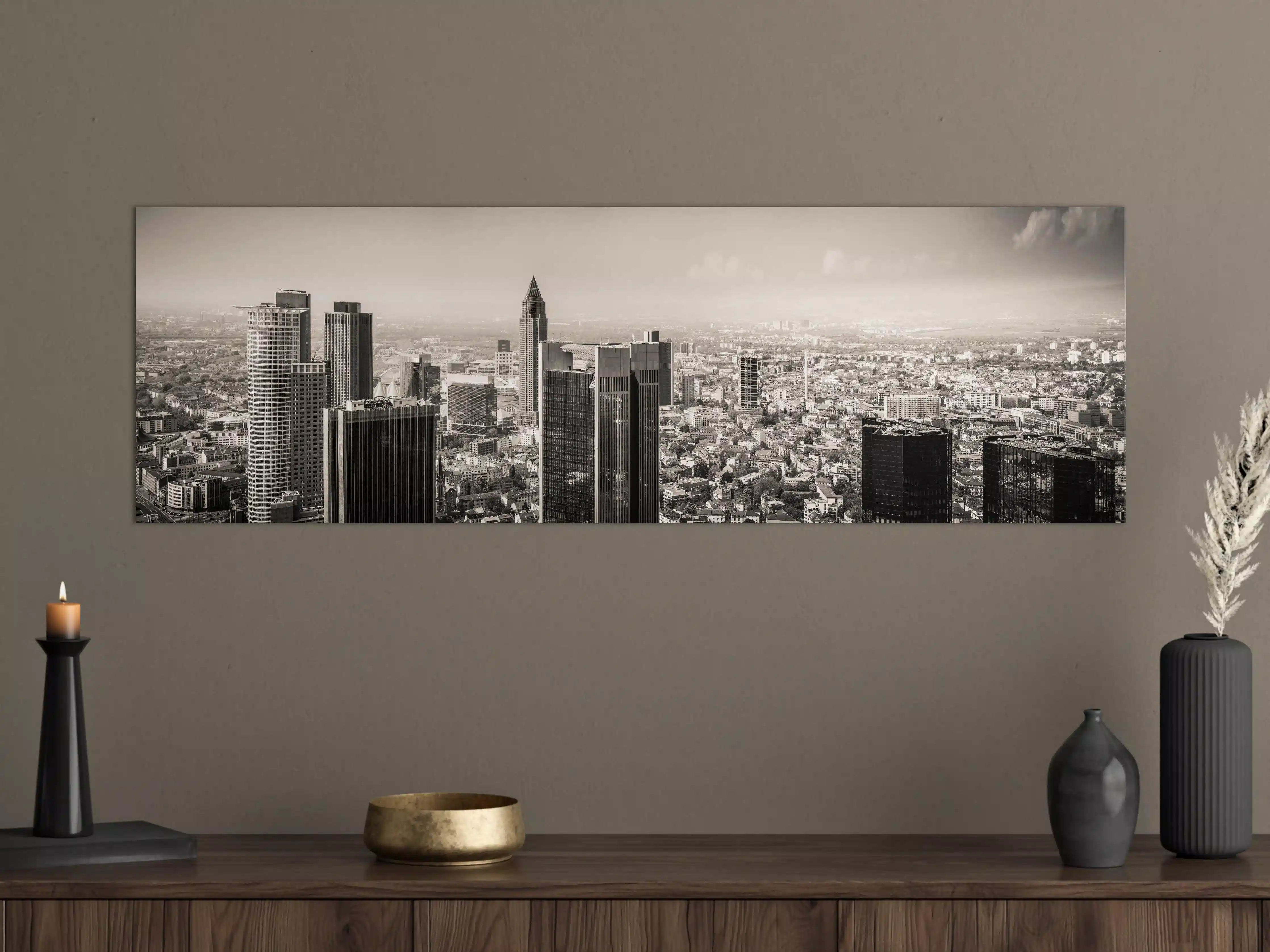 Große Wandbilder - Schwarz-Weiß Skyline Panorama