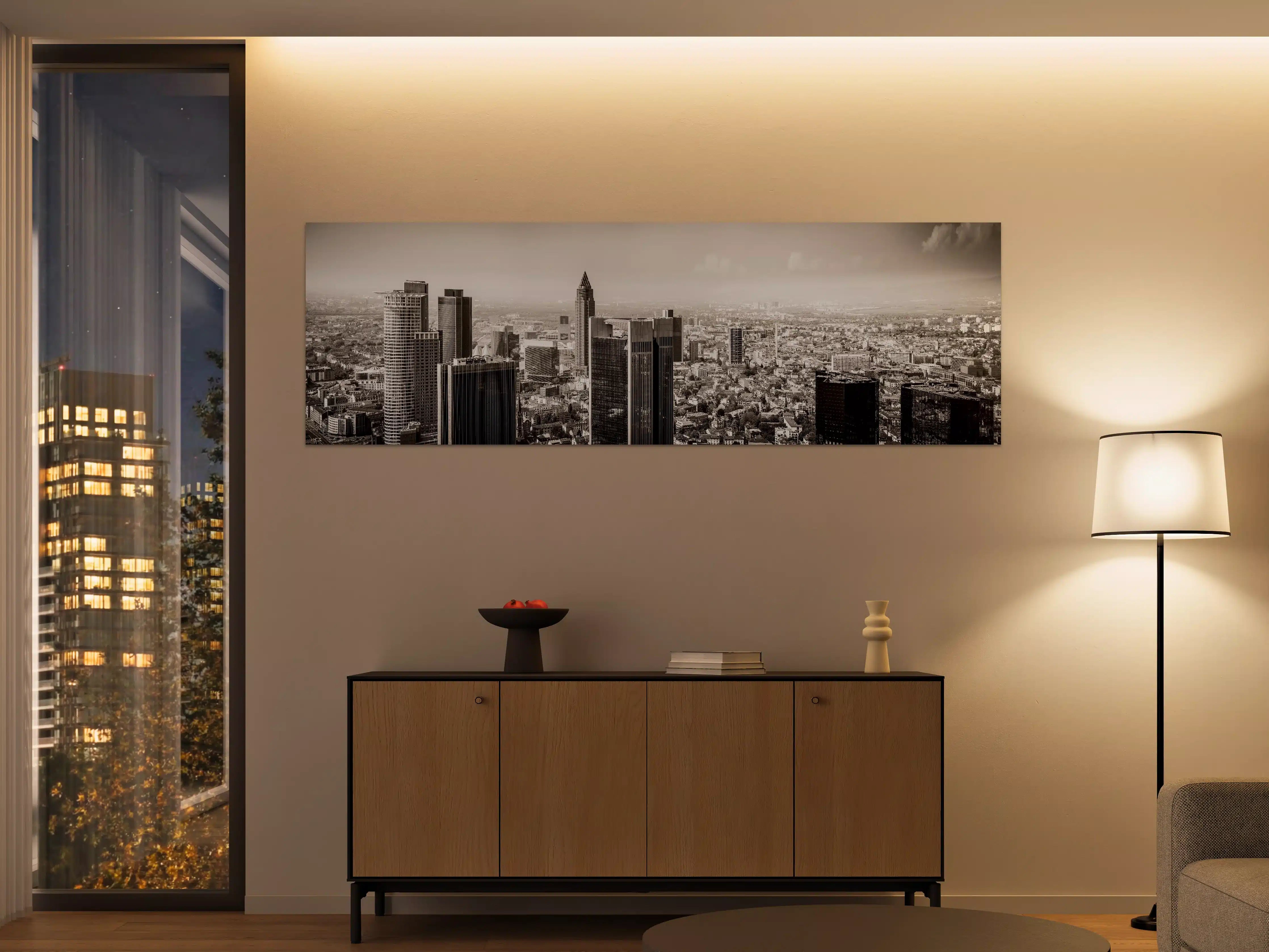 Große Wandbilder - Schwarz-Weiß Skyline Panorama