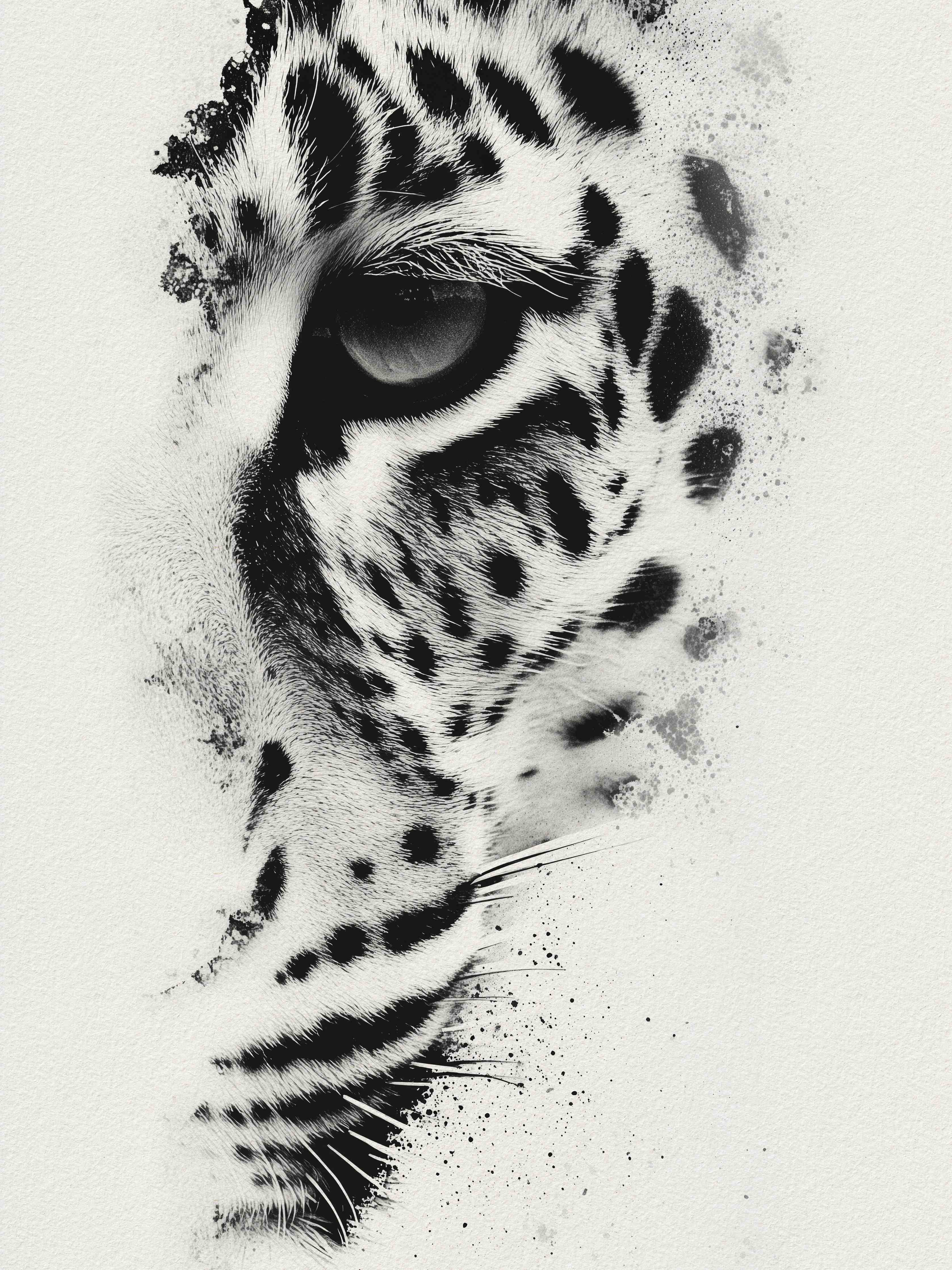 Große Wandbilder-Schwarz-Weiß-Tigerporträt