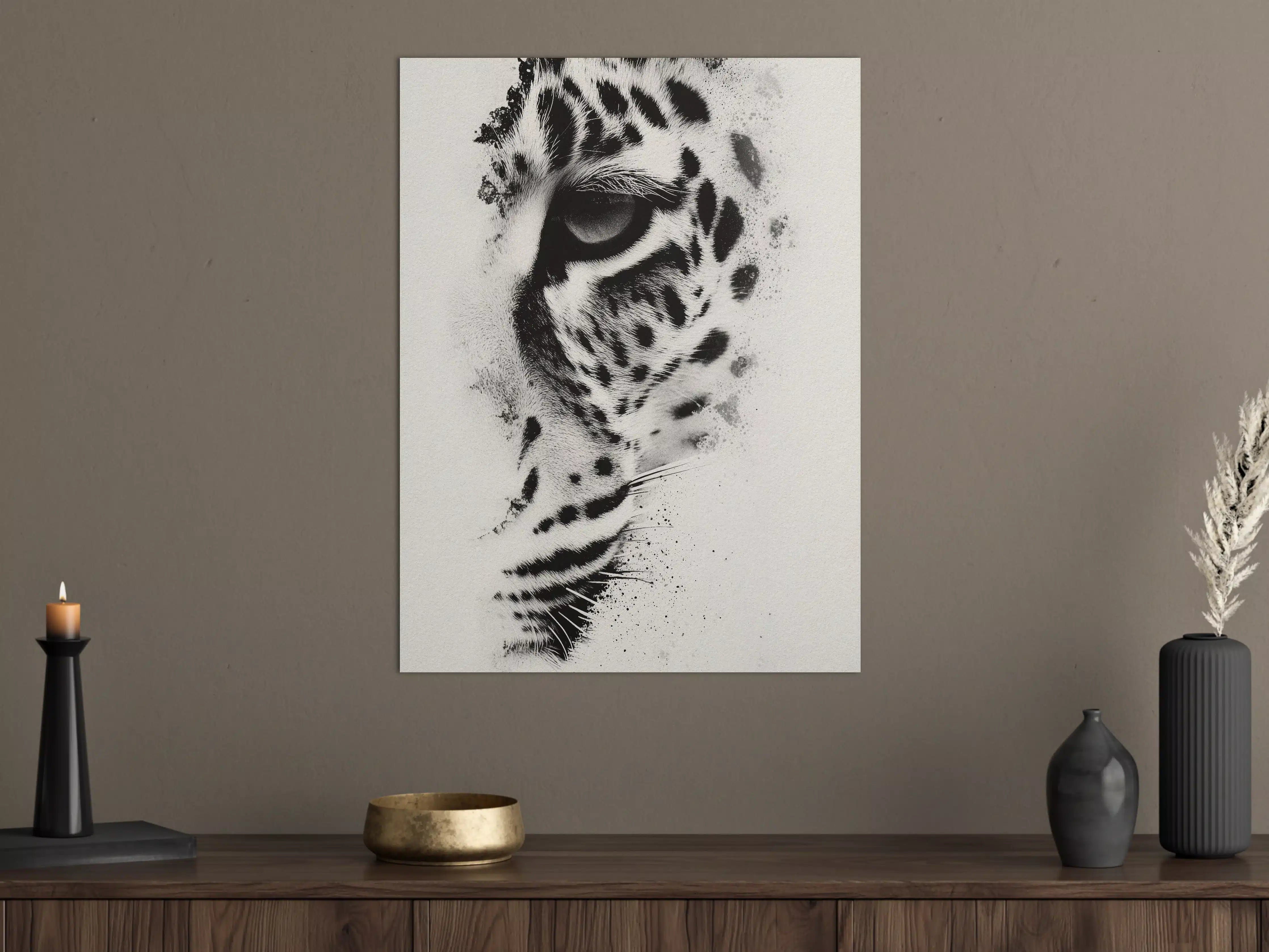 Große Wandbilder - Schwarz-Weiß-Tigerporträt