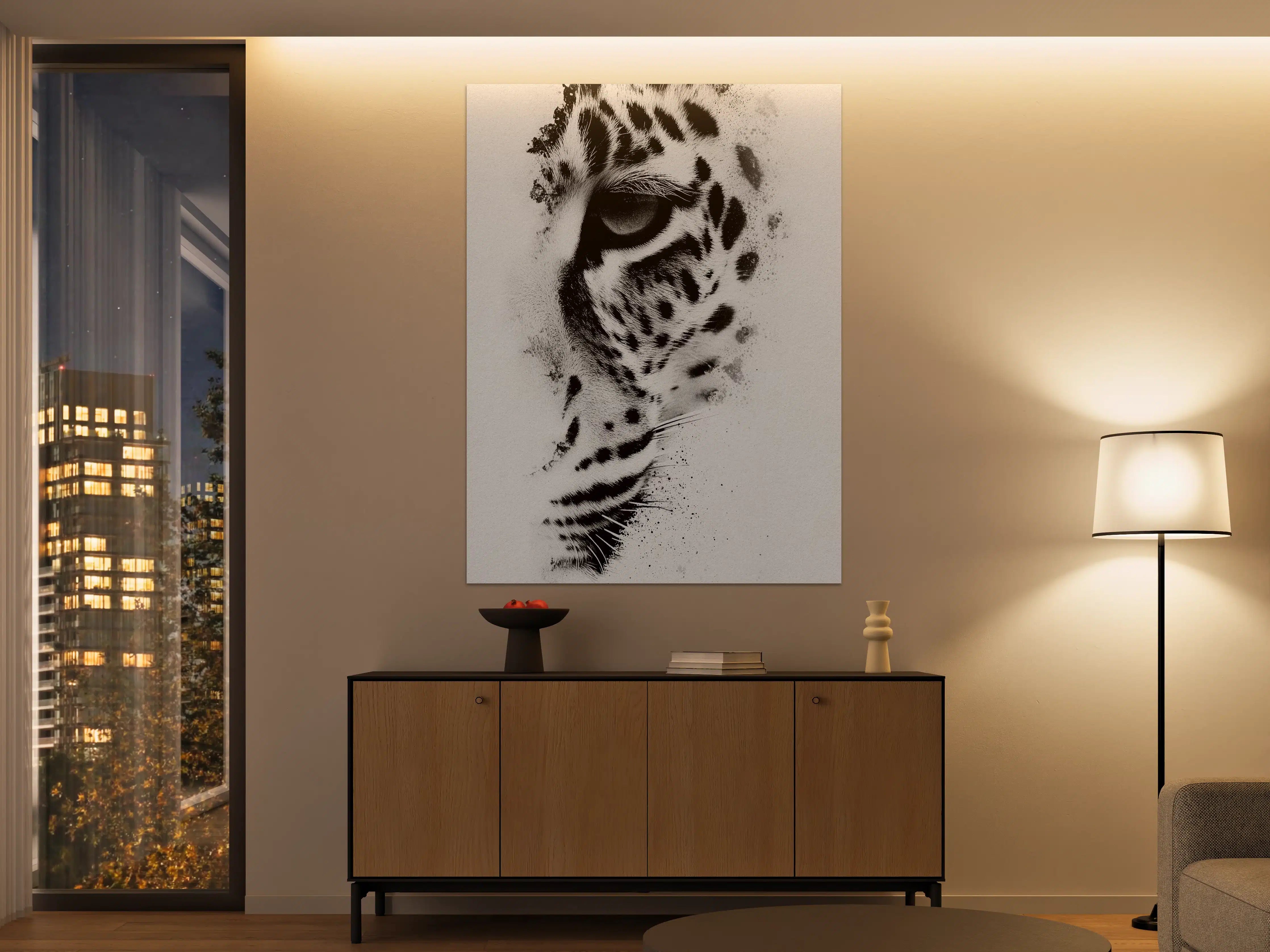 Große Wandbilder - Schwarz-Weiß-Tigerporträt