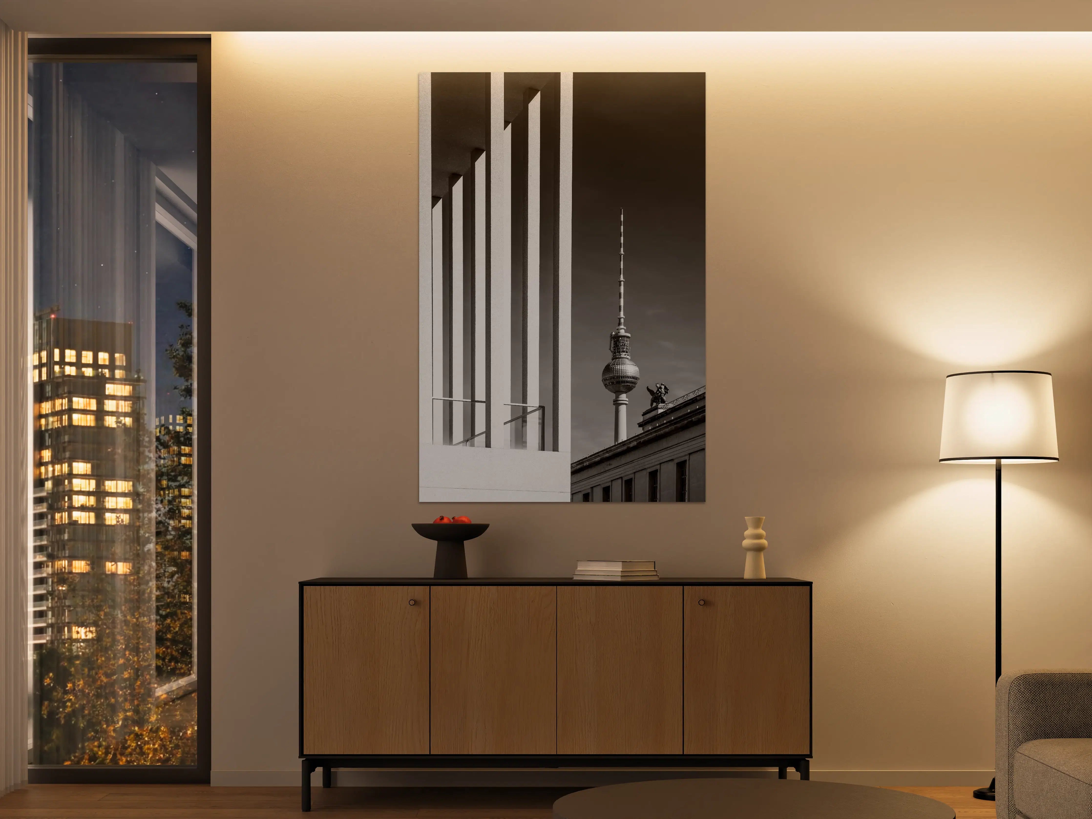 Große Wandbilder - Schwarz-Weiß-Turm-Skyline