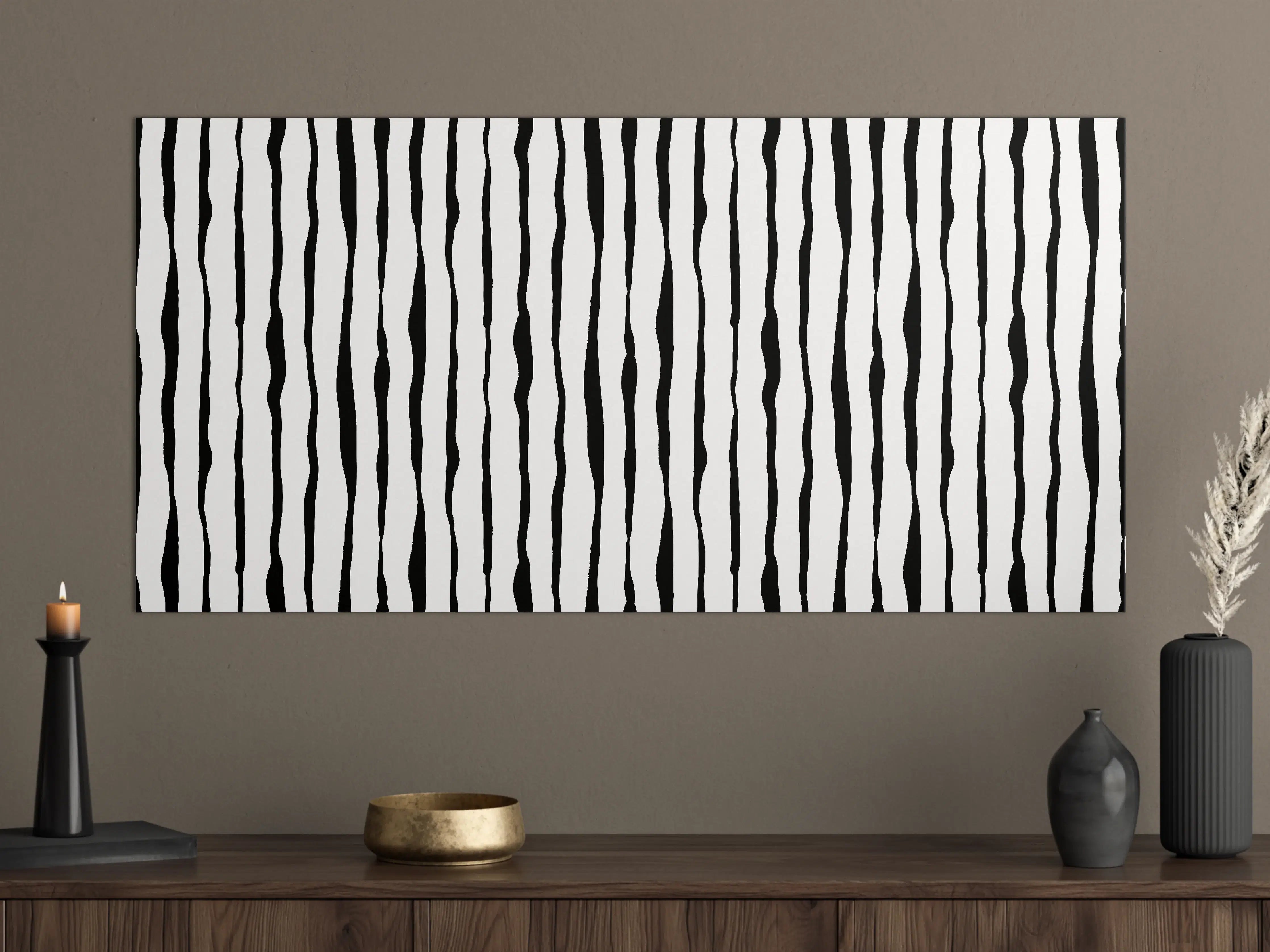Große Wandbilder - Schwarz-Weiß-Vertical-Streifen-Design