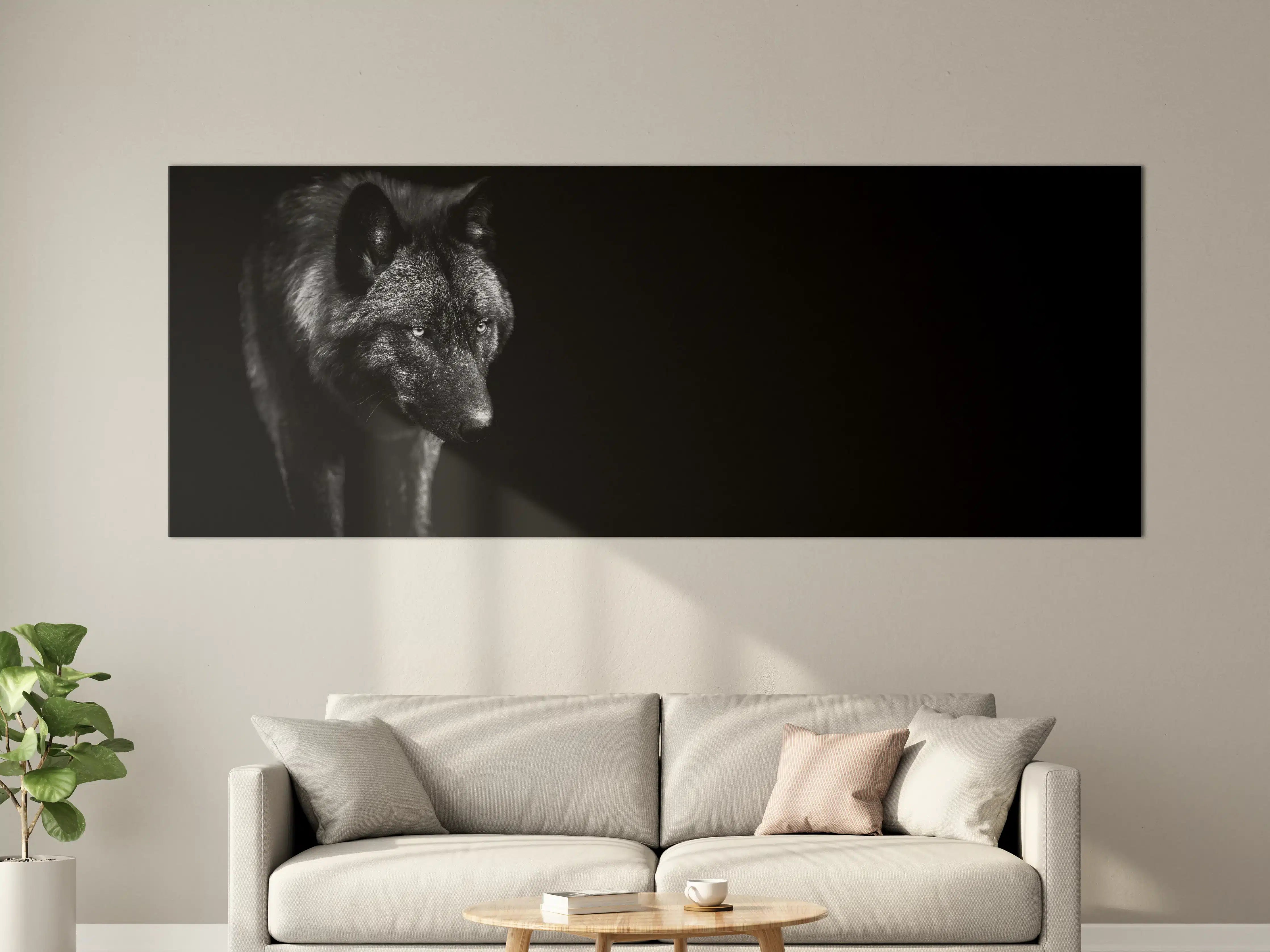 Große Wandbilder - Schwarz-Weiß Wolf Porträt
