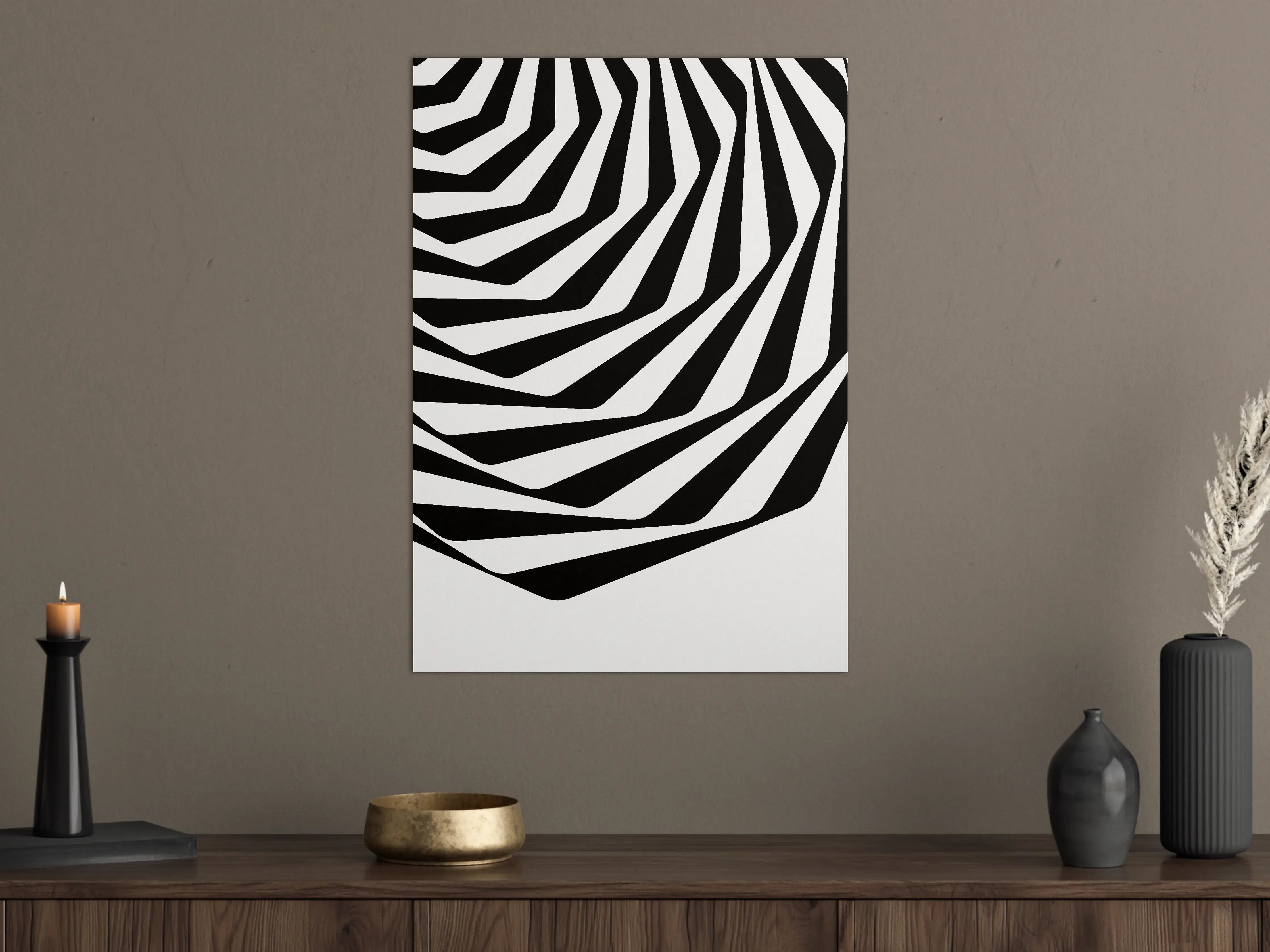 Große Wandbilder - Schwarz-Weiß-Zebrastreifen-Muster