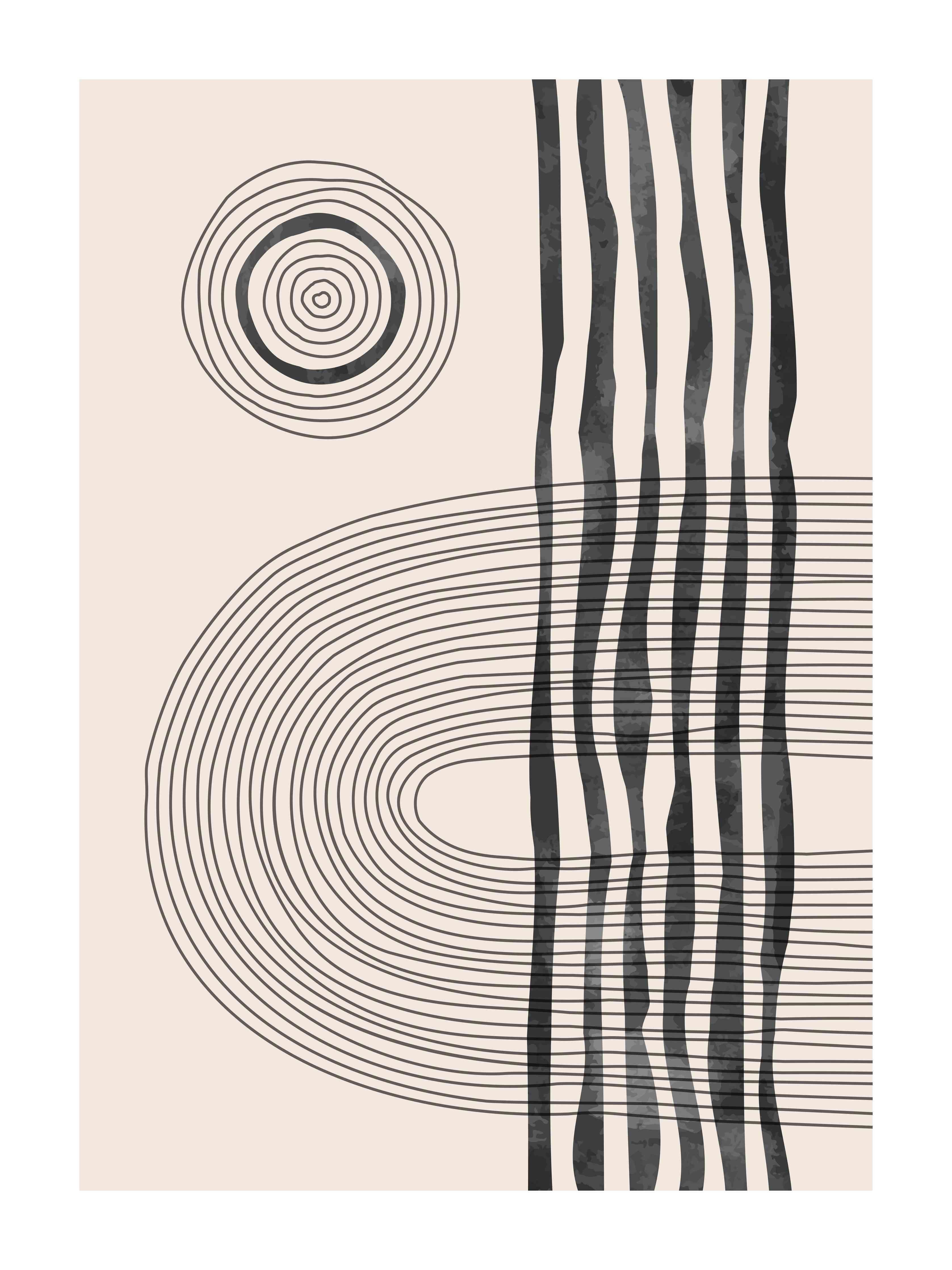 Große Wandbilder-Schwarz-Weiße Geometrie-Fantasie