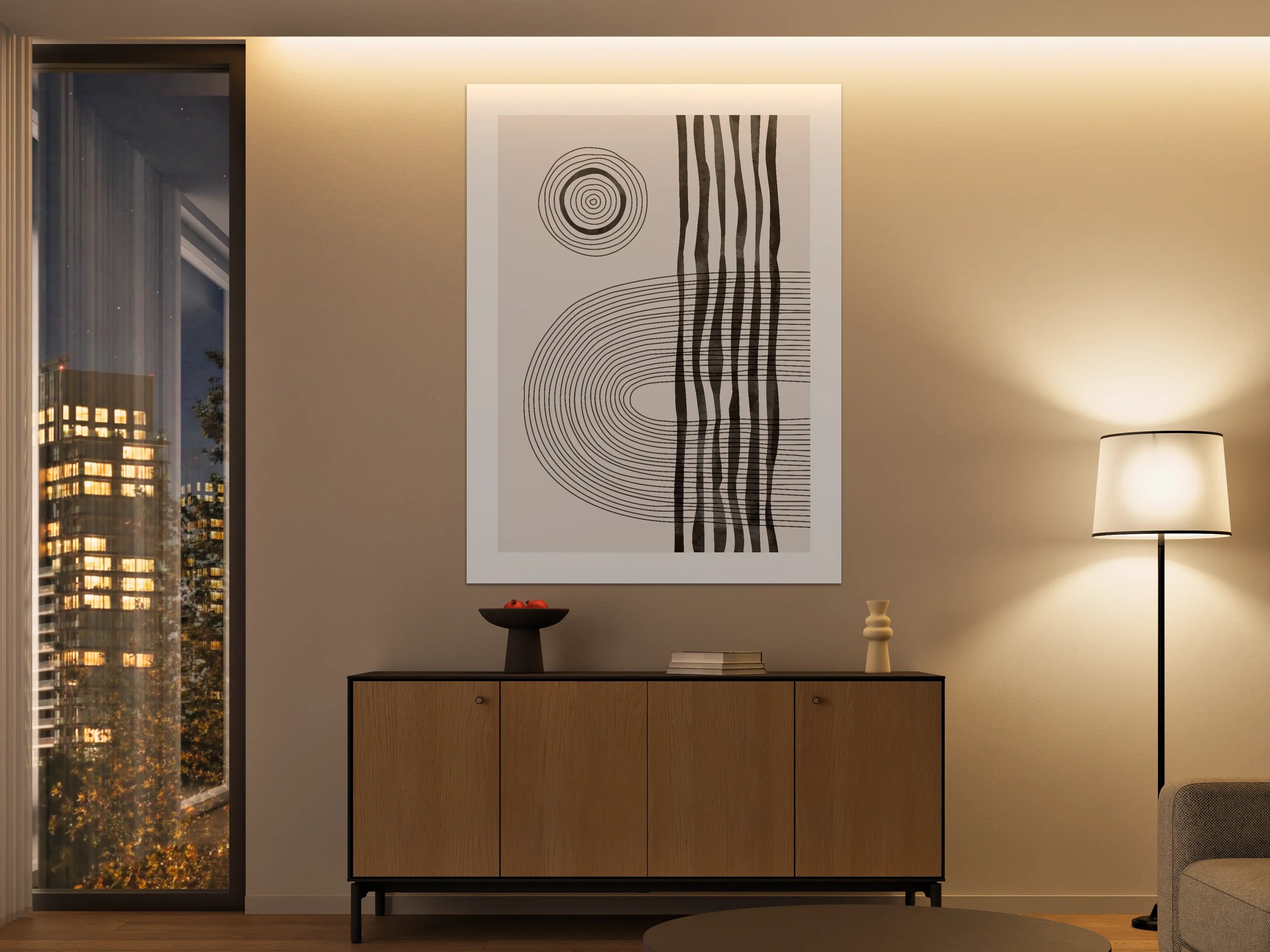 Große Wandbilder - Schwarz-Weiße Geometrie-Fantasie