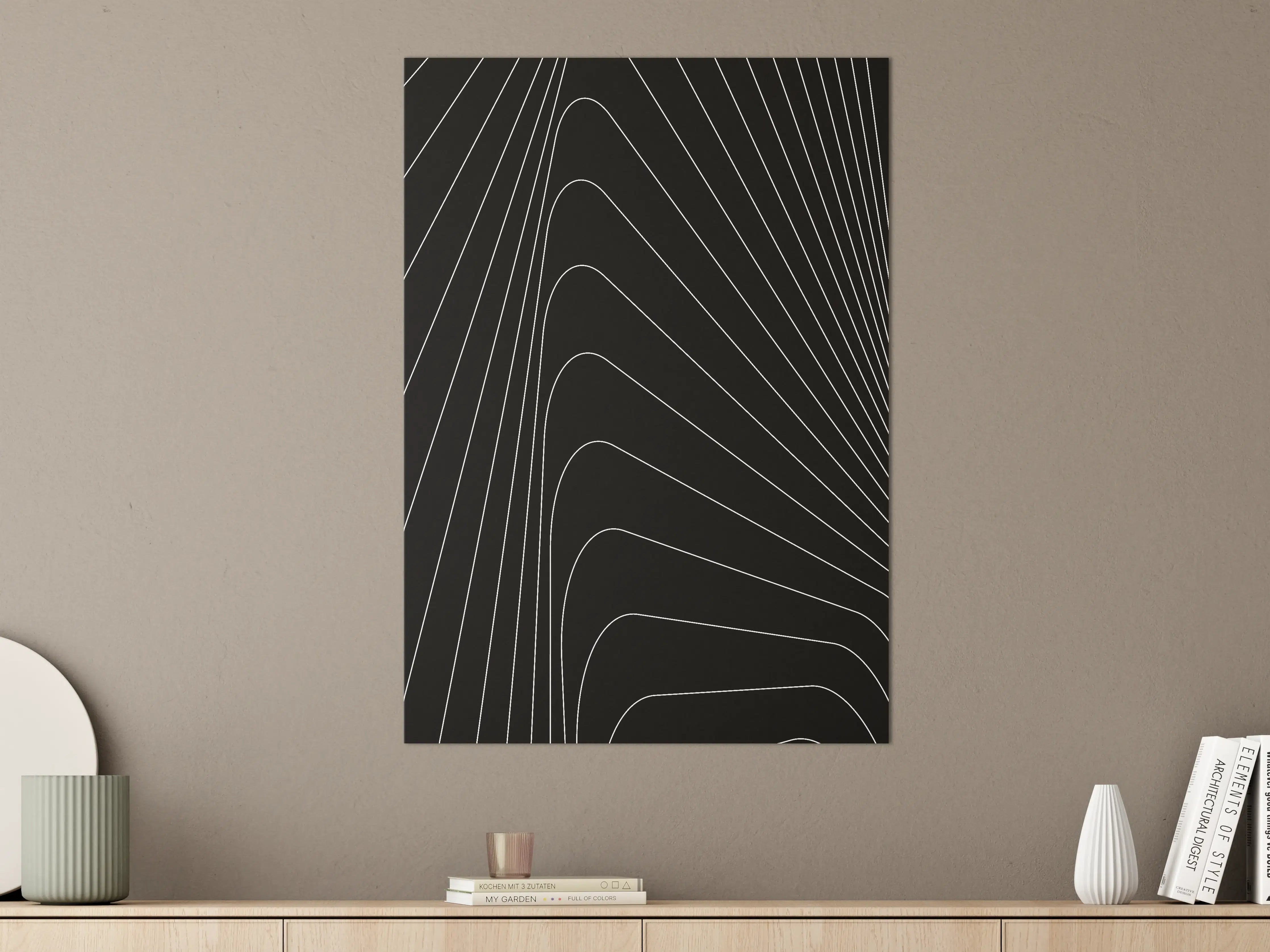 Große Wandbilder - Schwarz-Weiße Linienkunst