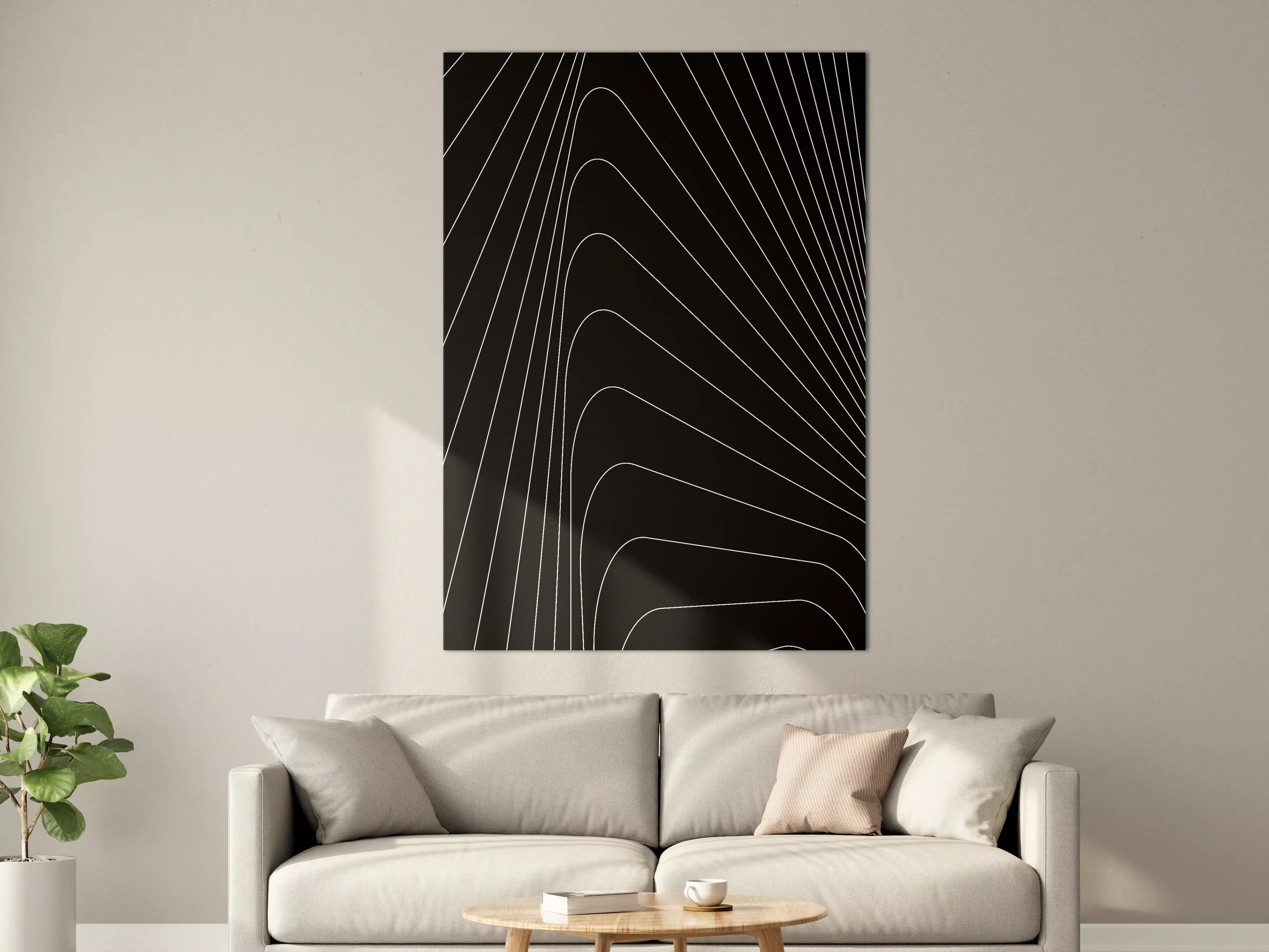 Große Wandbilder - Schwarz-Weiße Linienkunst