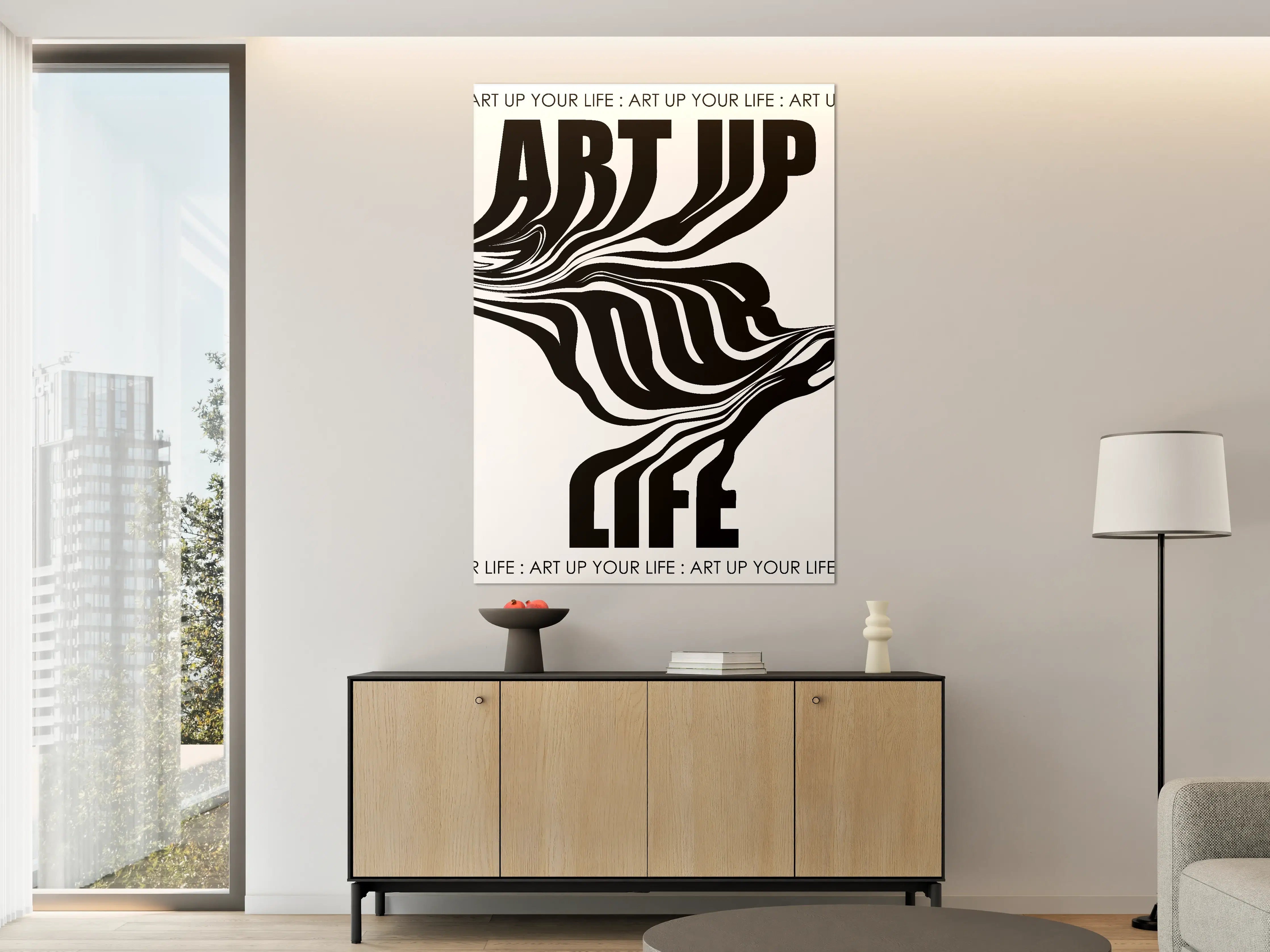 Große Wandbilder - Schwarz-Weiße Psychedelic-Art