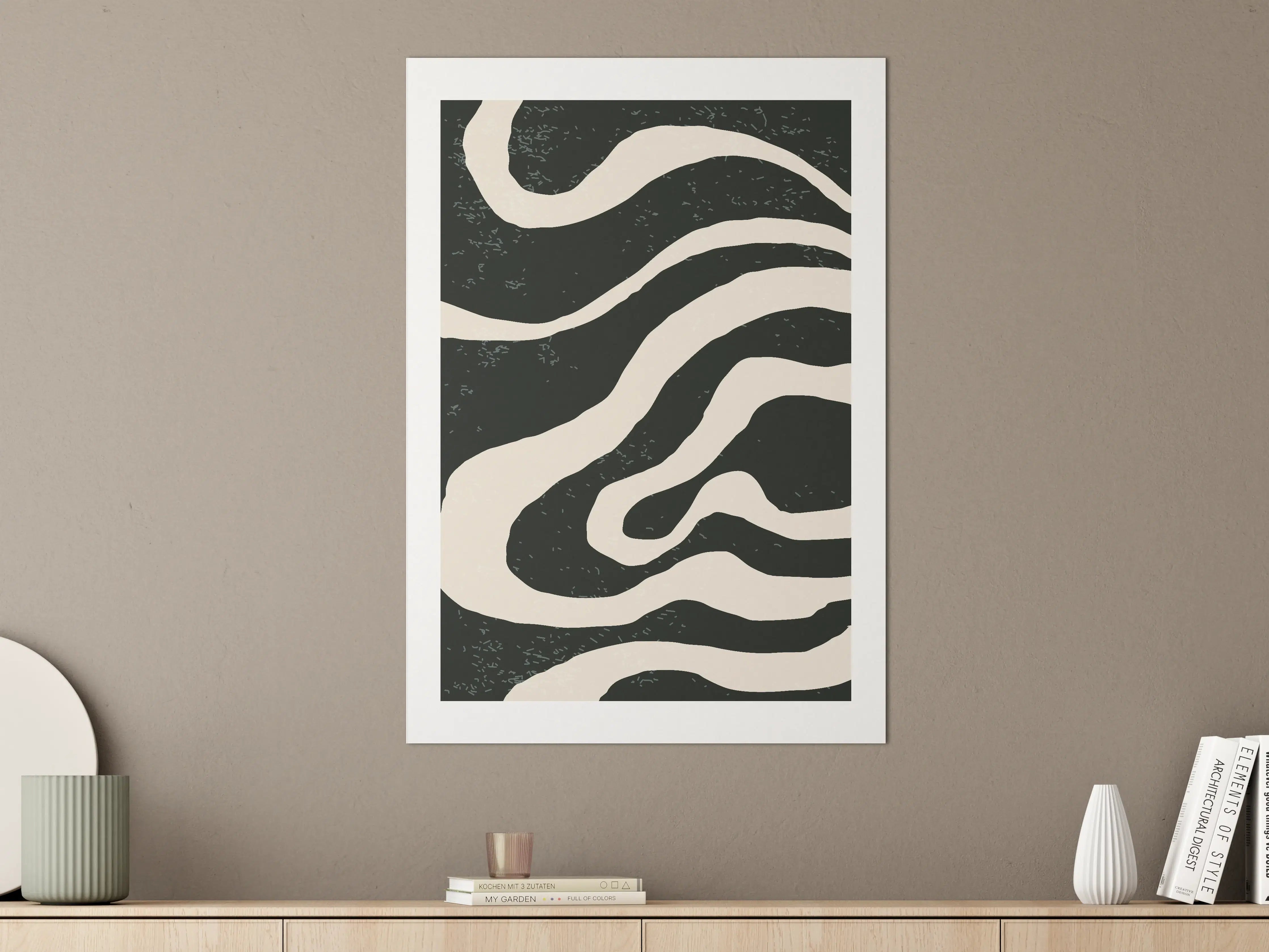 Große Wandbilder - Schwarz-Weiße Zebrastreifen-Musterwand