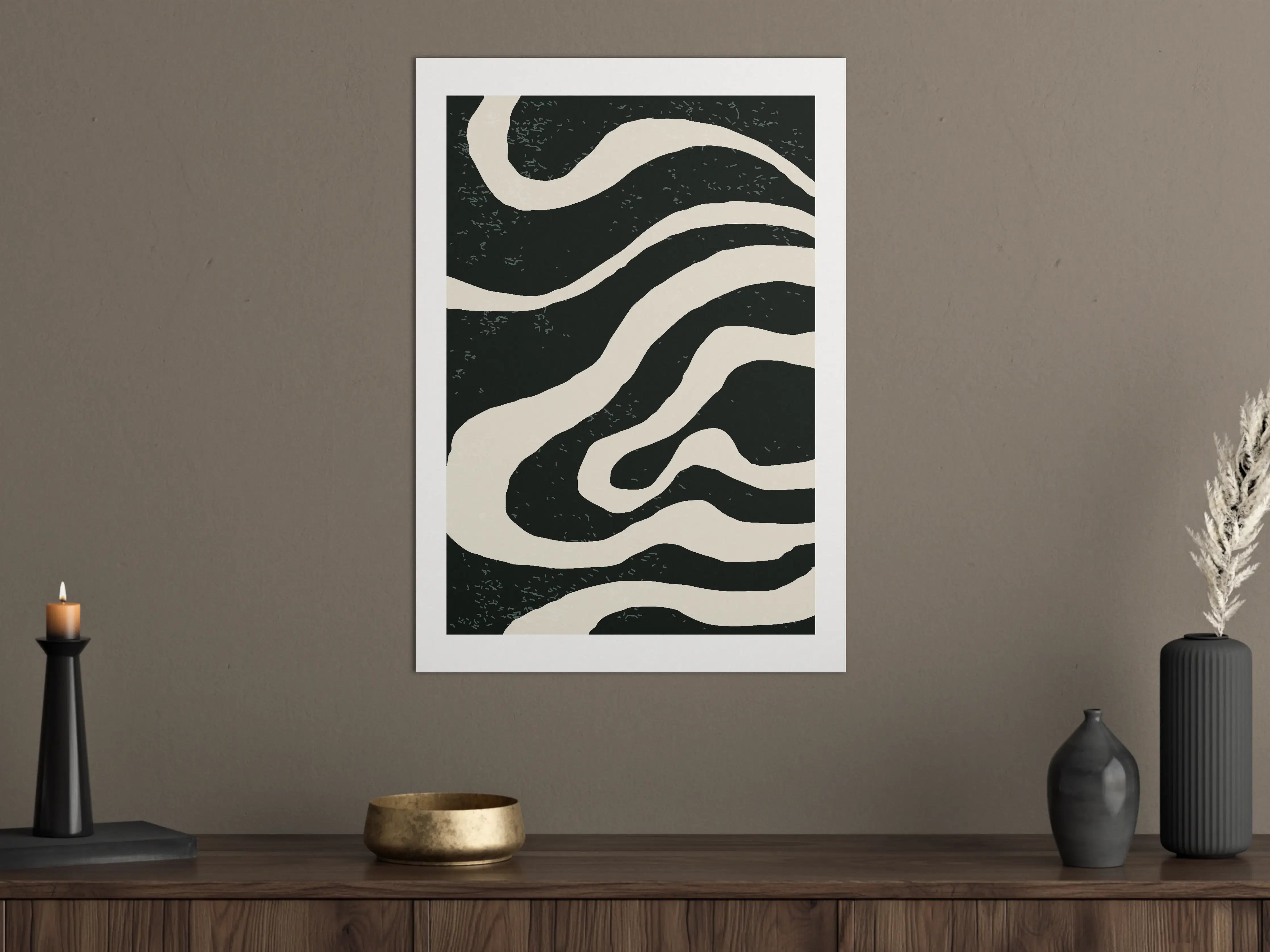 Große Wandbilder - Schwarz-Weiße Zebrastreifen-Musterwand