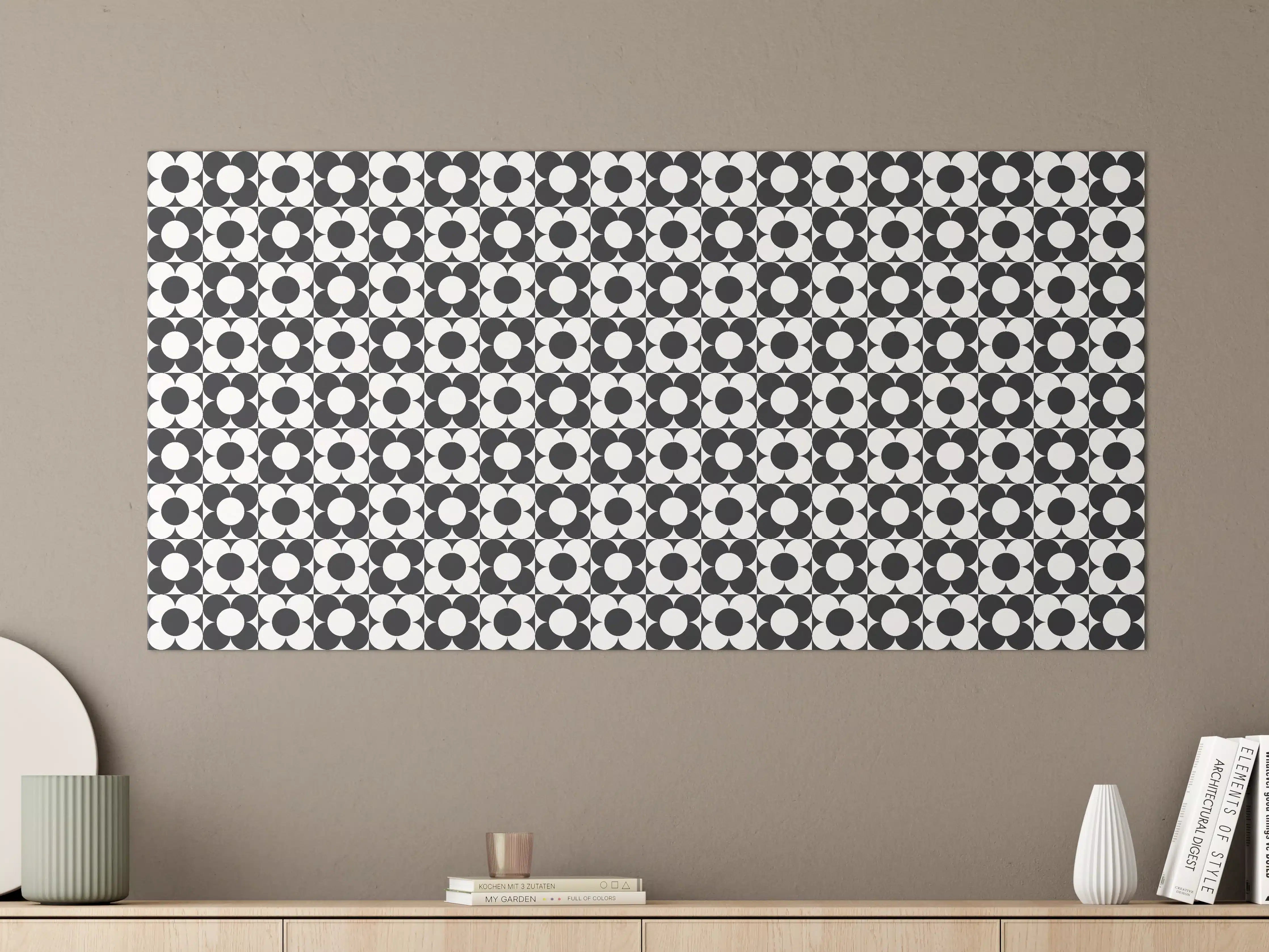 Große Wandbilder - Schwarz-Weiße geometrische Musterwandgestaltung