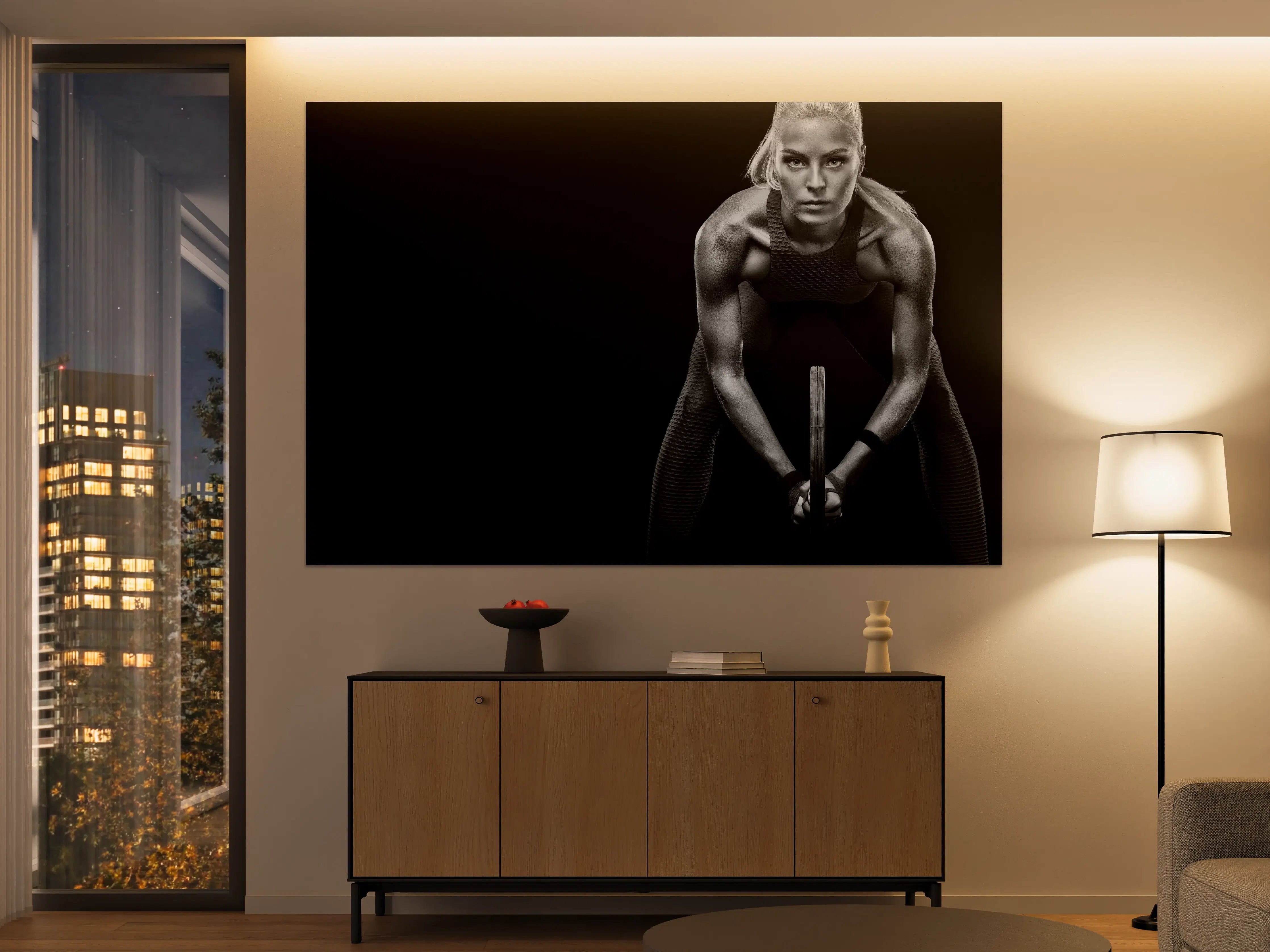 Große Wandbilder - Schwarz-weiß Ansicht - Tennisspielerin