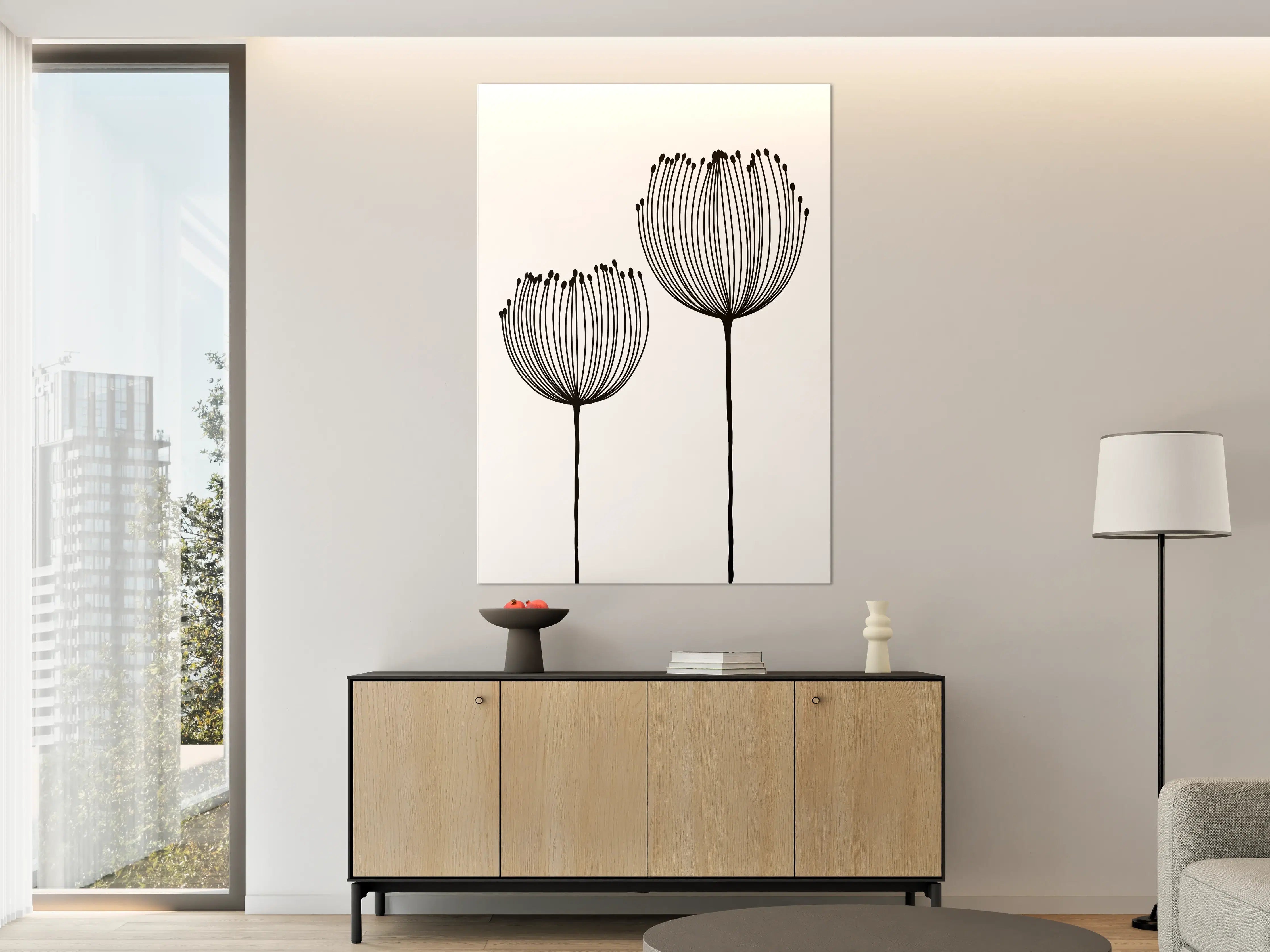 Große Wandbilder - Schwarz-weiß Blumentaylorama