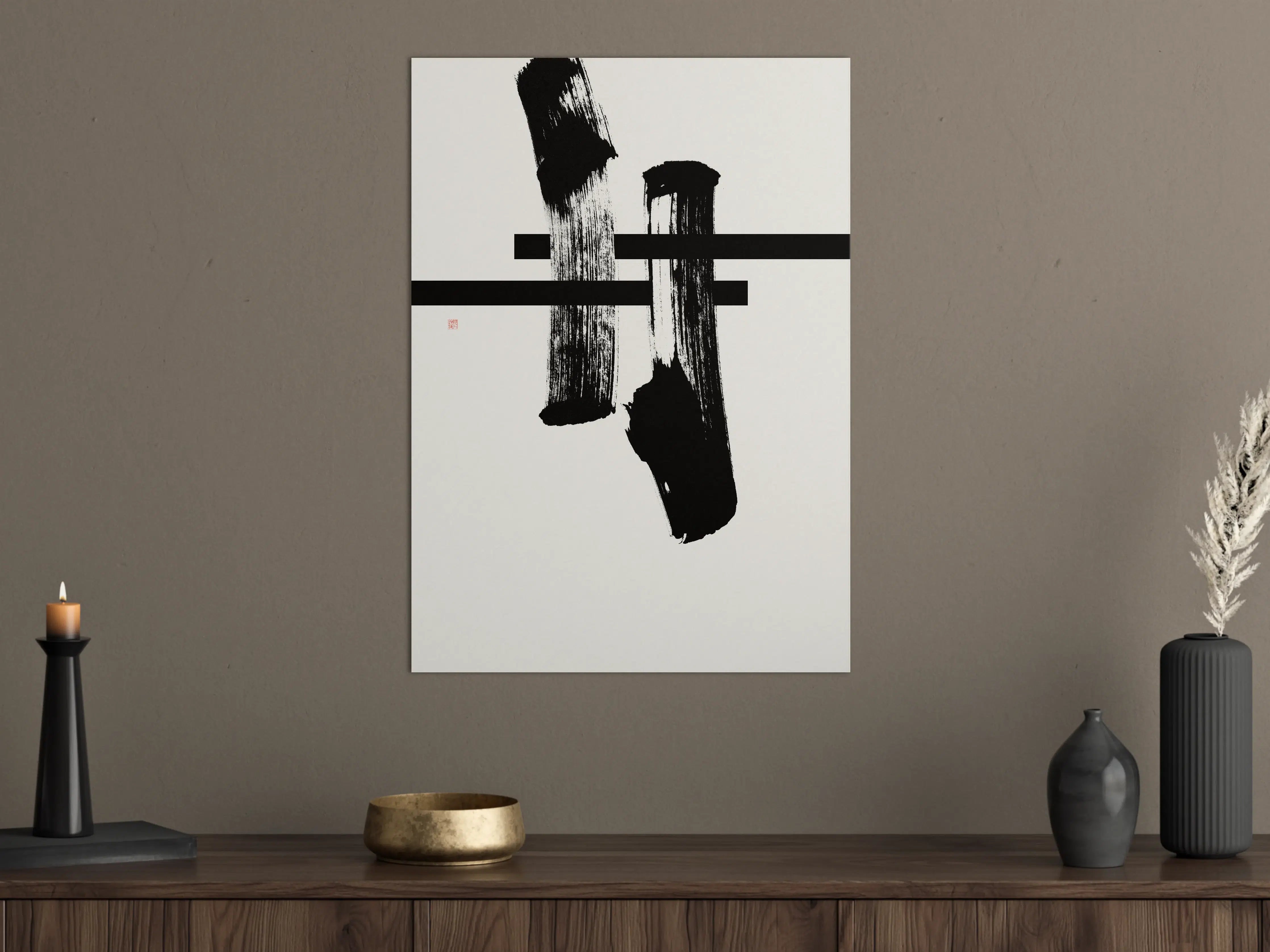 Große Wandbilder - Schwarz-weiße Minimalistische Farbkomposition