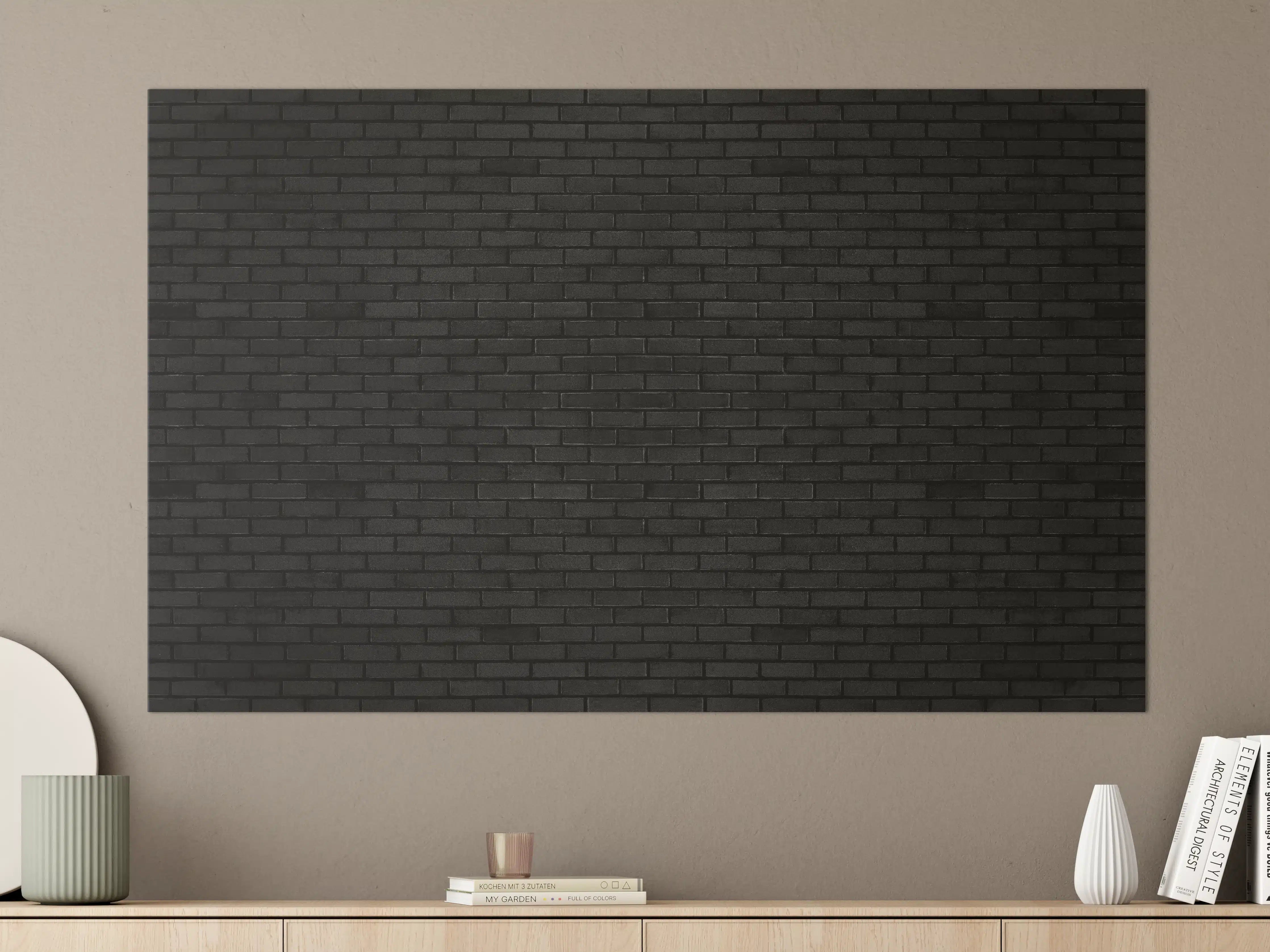 Große Wandbilder - Schwarze Backsteinmauer 1