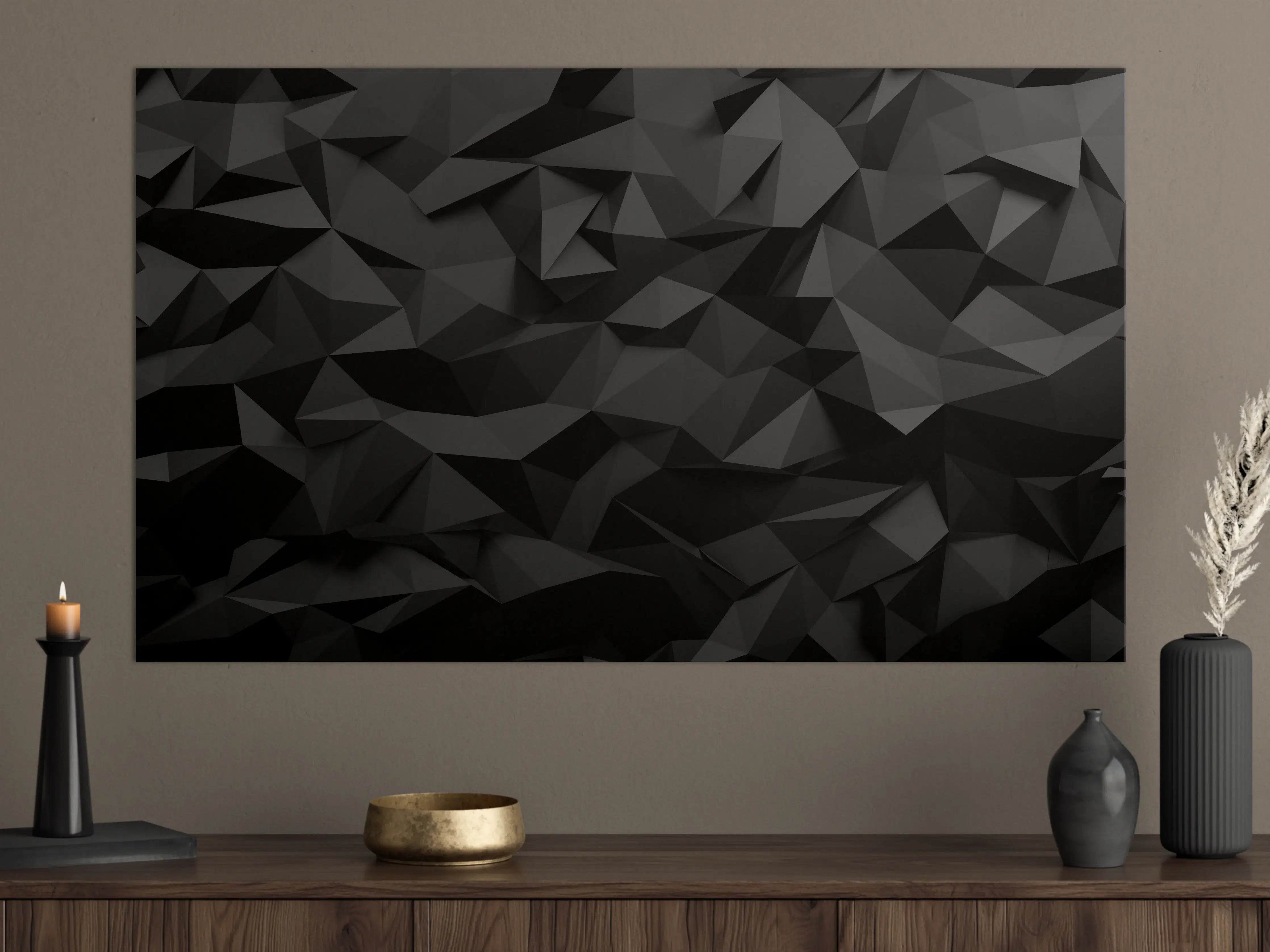 Große Wandbilder - Schwarze Polygon-Muster Textur