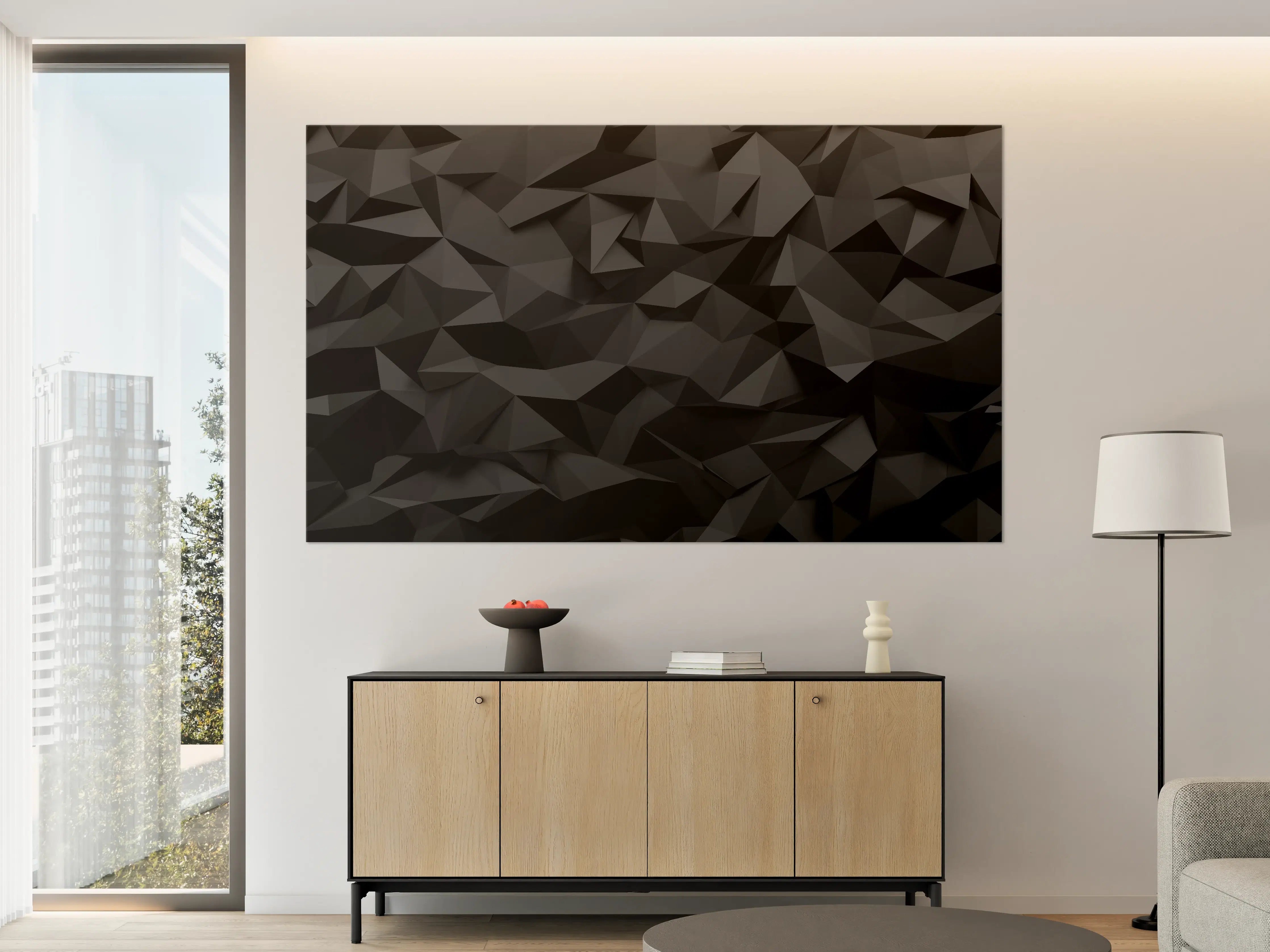 Große Wandbilder - Schwarze Polygon-Muster Textur