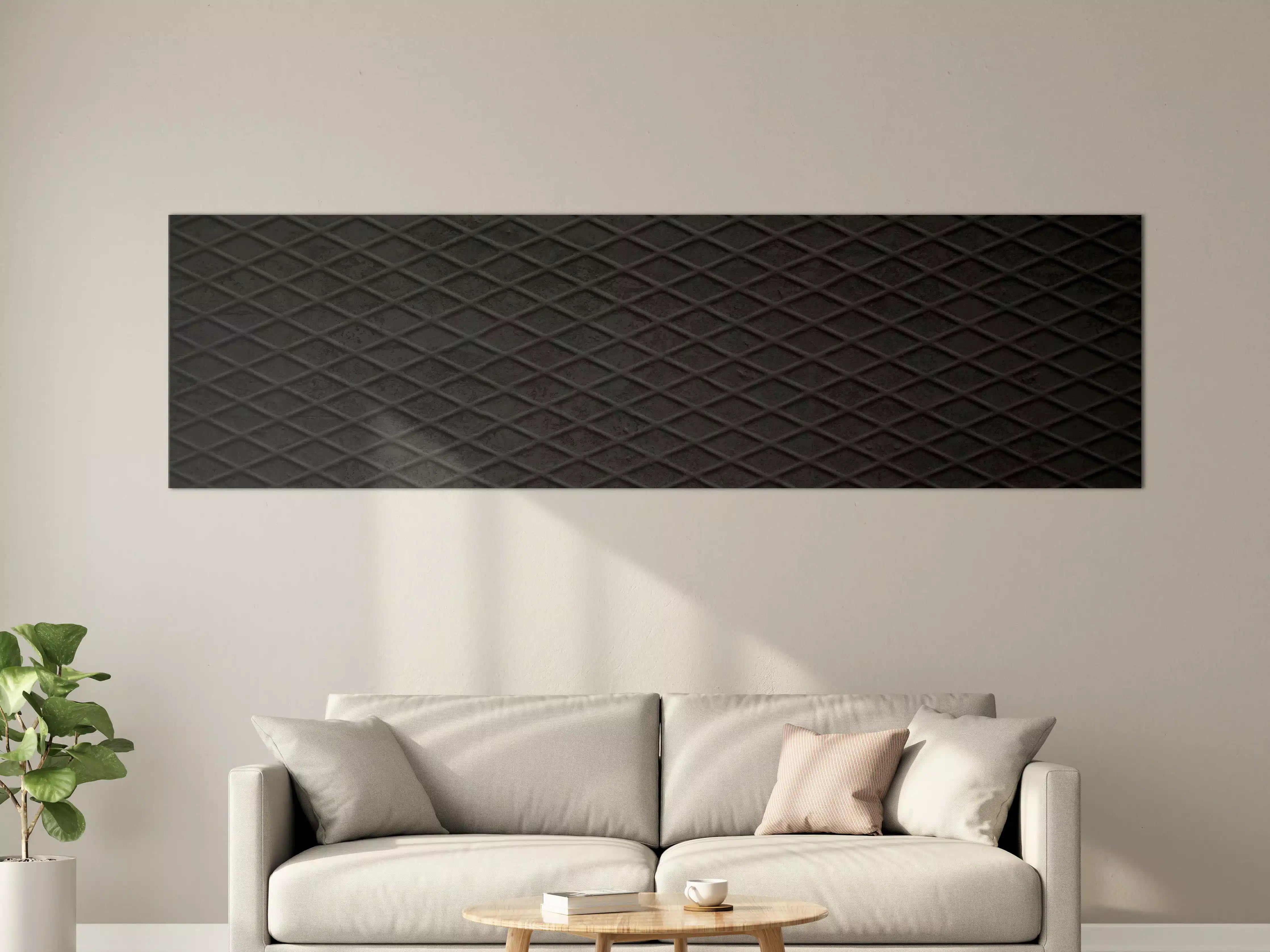 Große Wandbilder - Schwarze Textur mit Diamantmuster