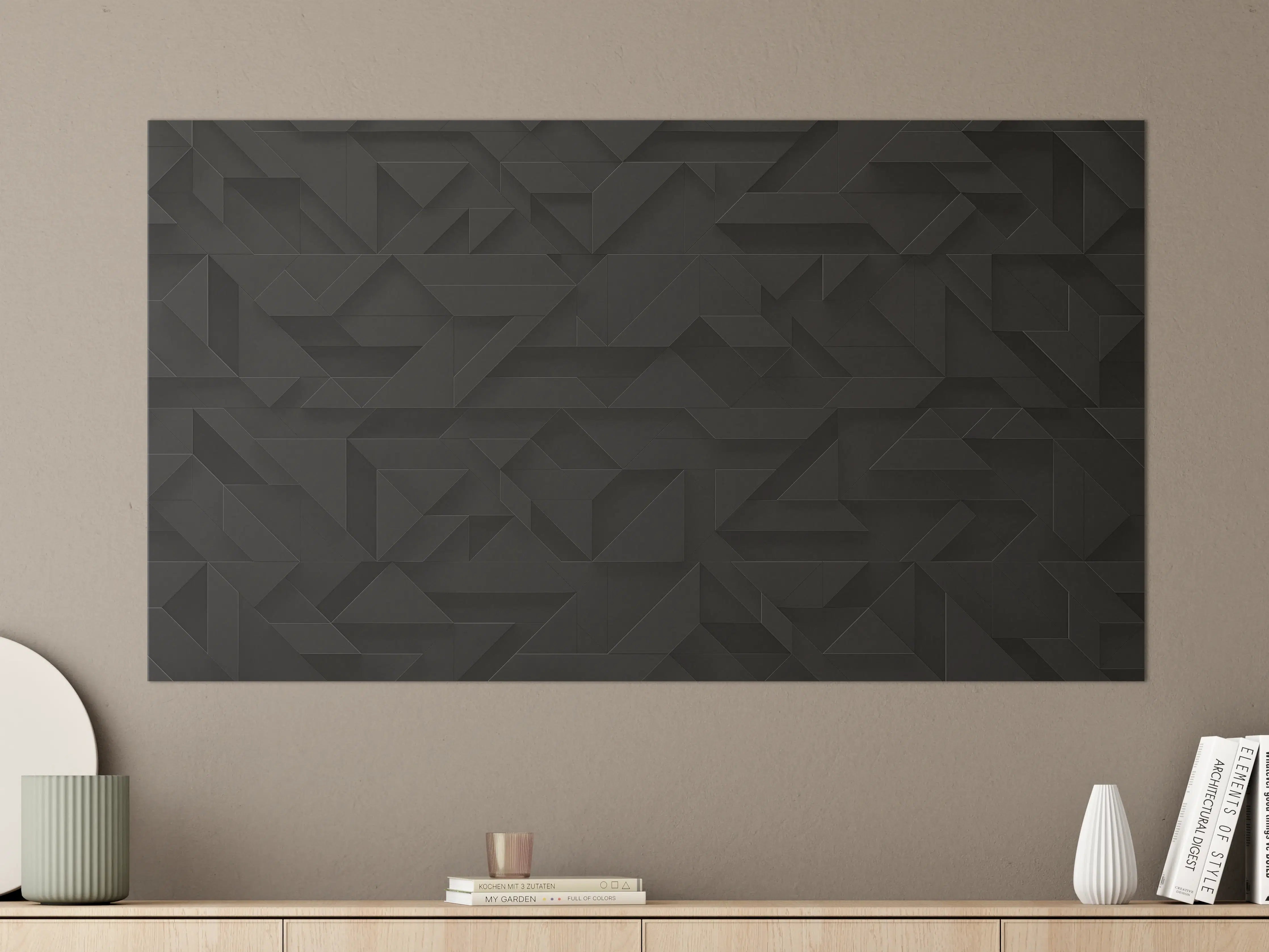 Große Wandbilder - Schwarze futuristische Wand - 3D